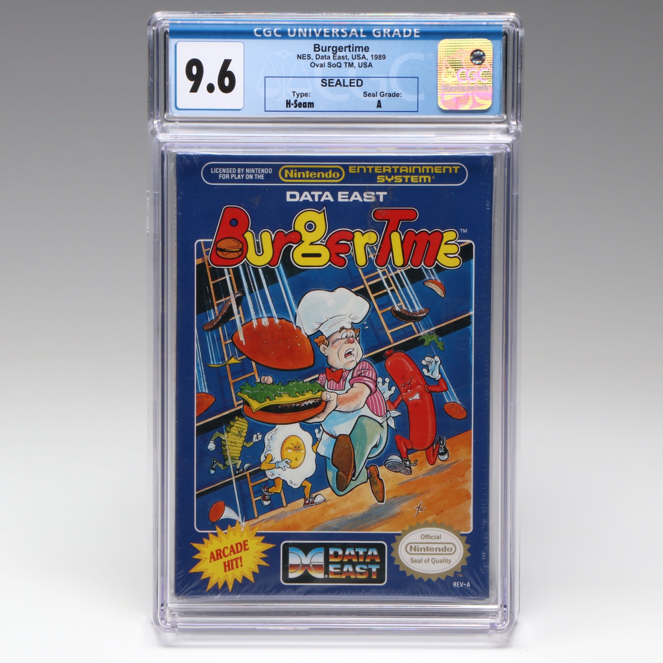 1989 Nintendo NES "Burgertime" Sealed Game CGC Graded 9.6