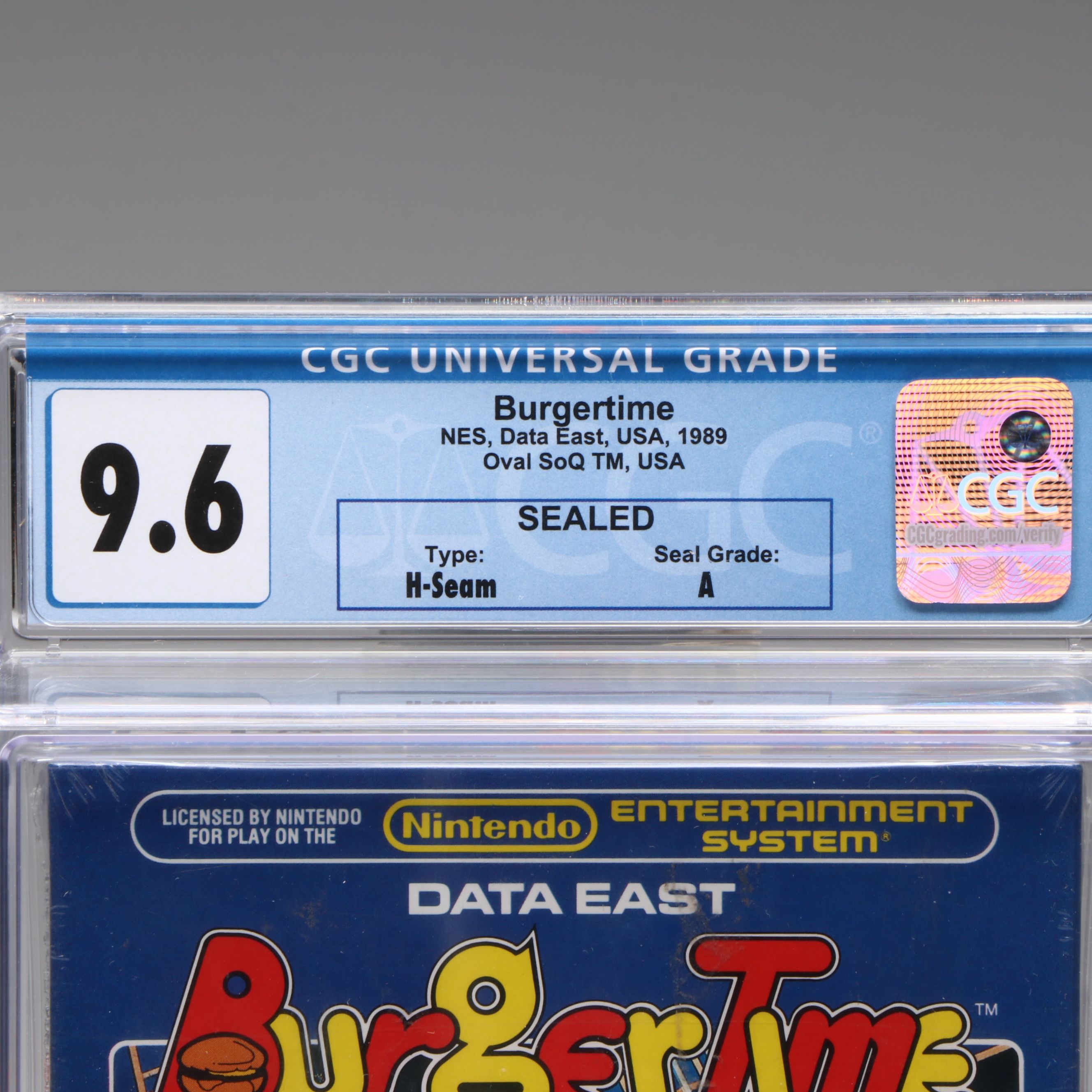 1989 Nintendo NES "Burgertime" Sealed Game CGC Graded 9.6