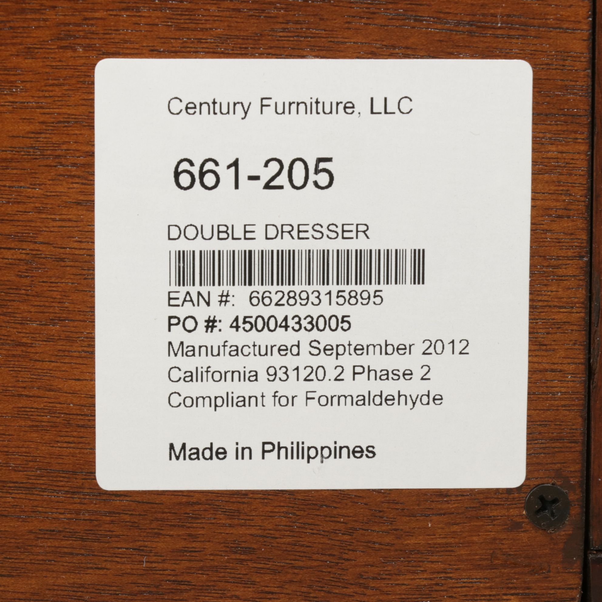 Century Furniture Georgian Style Inlaid Mahogany Double Dresser, 2012