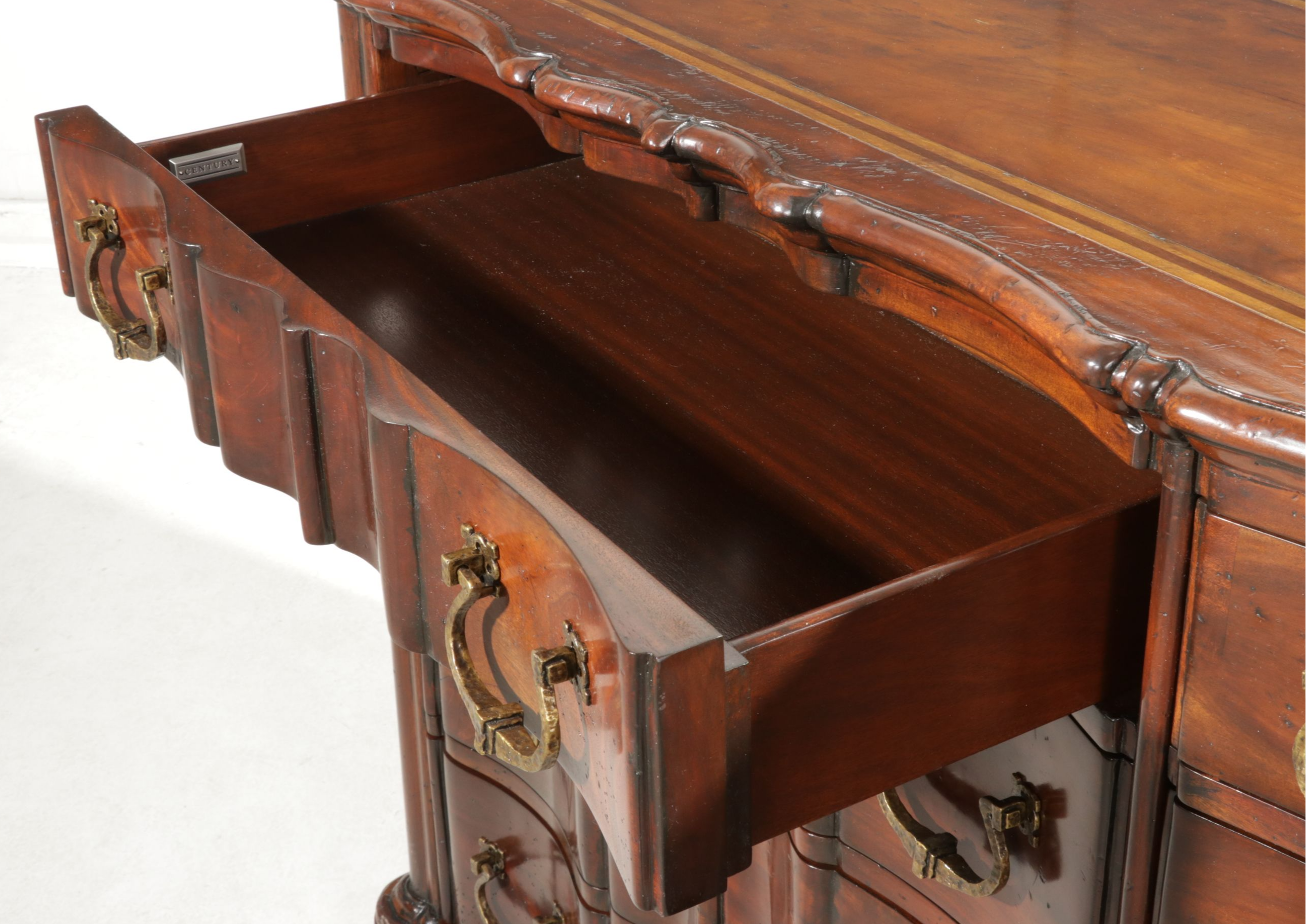 Century Furniture Georgian Style Inlaid Mahogany Double Dresser, 2012