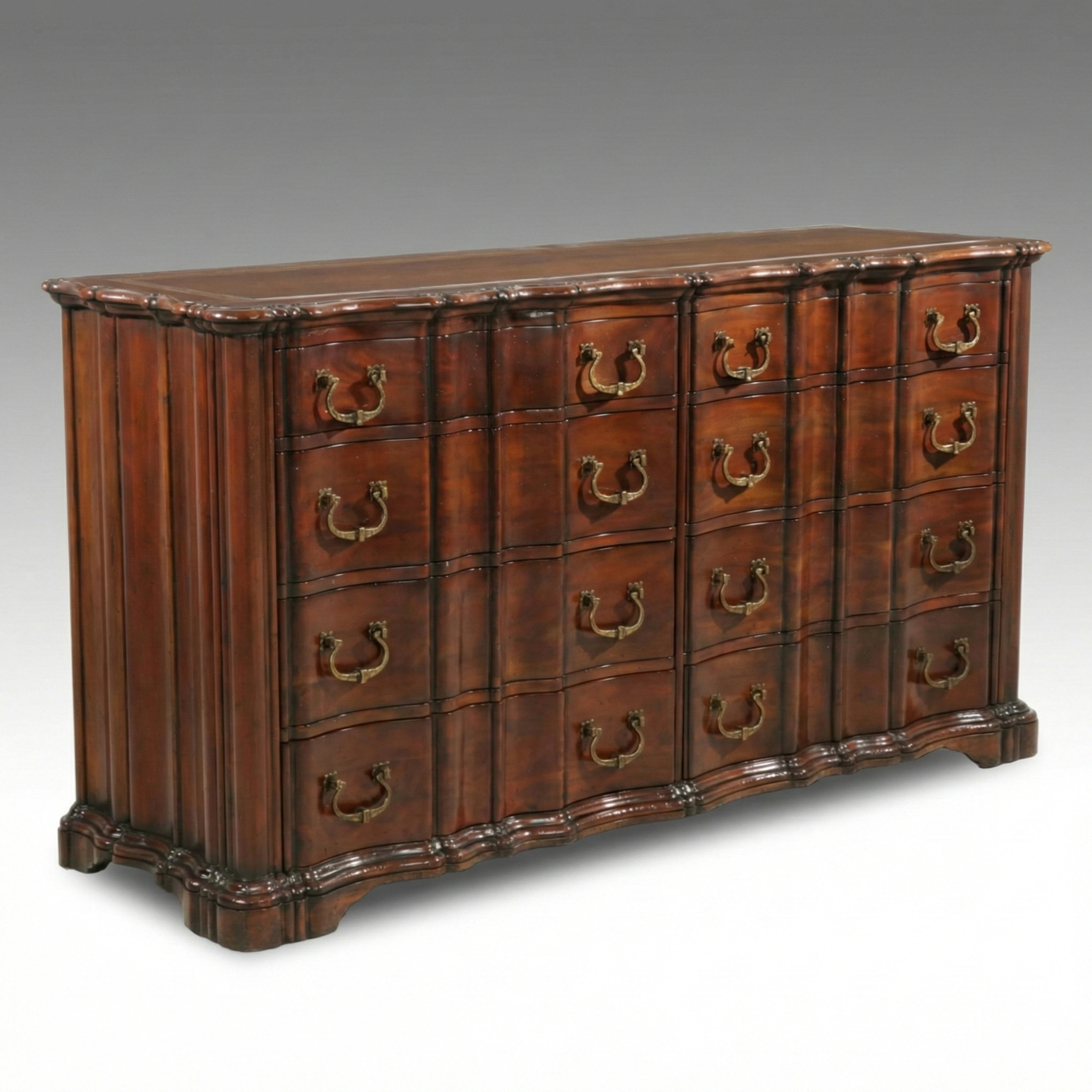 Century Furniture Georgian Style Inlaid Mahogany Double Dresser, 2012