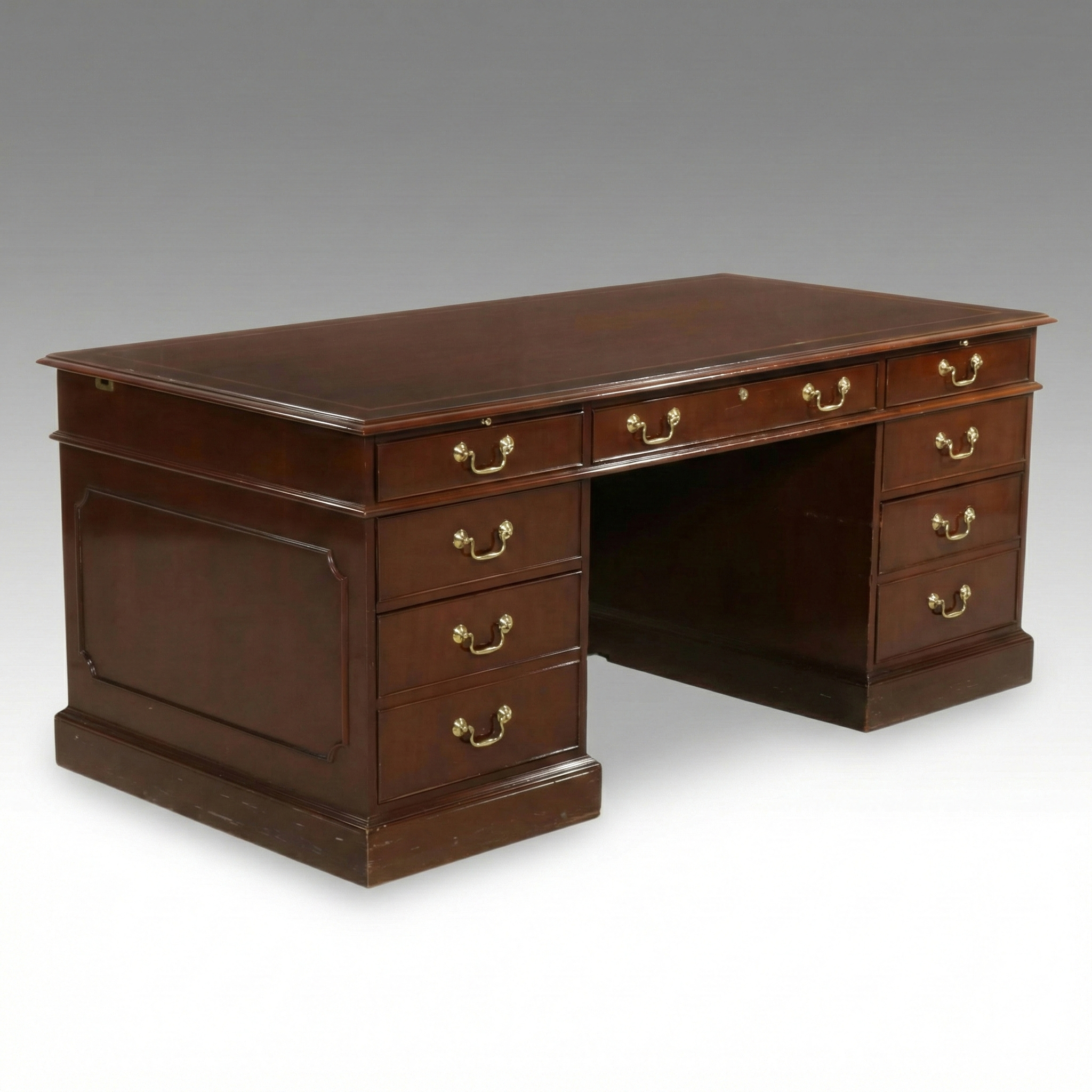 Councill Mahogany Executive Desk, Late 20th Century