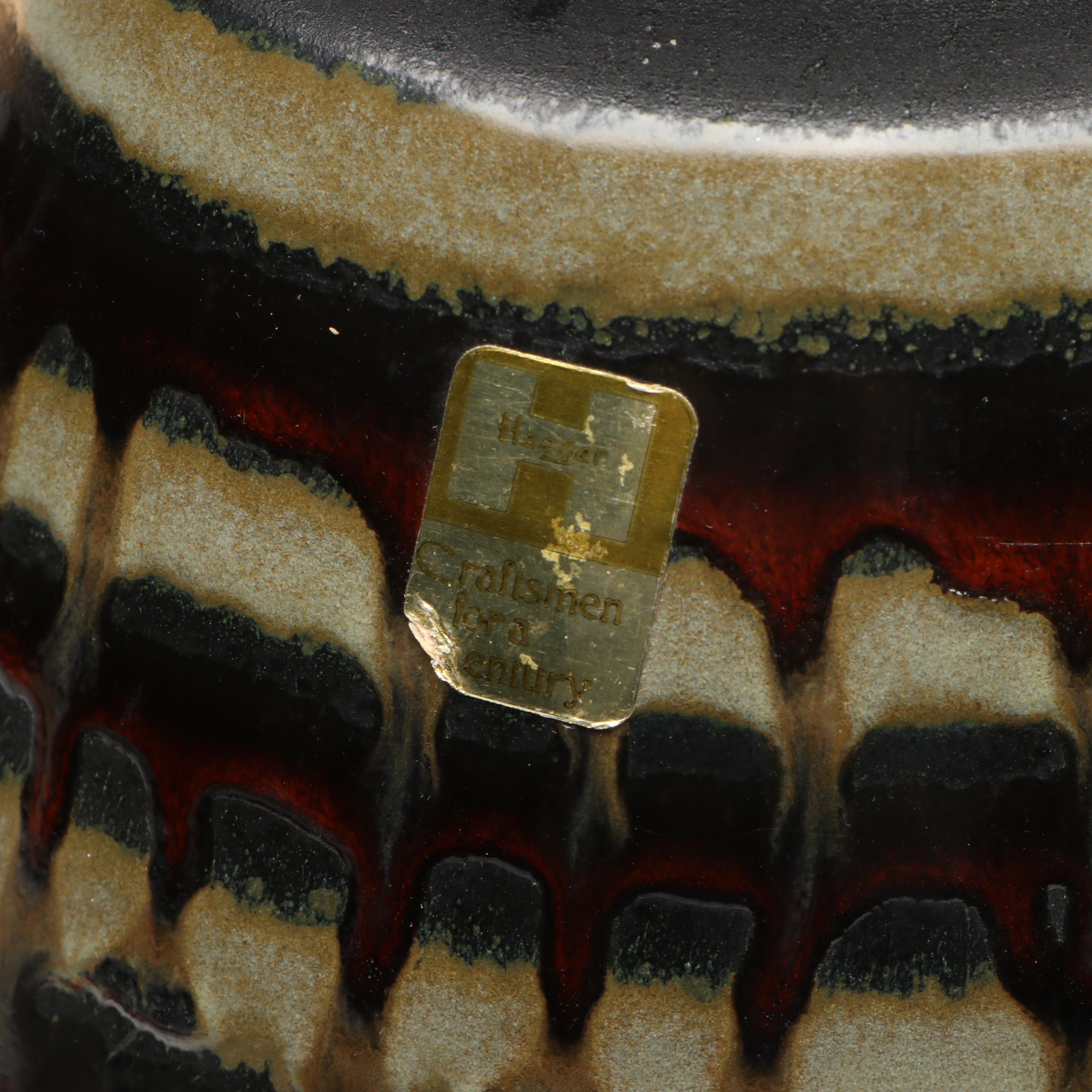 Haeger Pottery "Early American" Ceramic Lidded Jar with Other Ceramic Vases