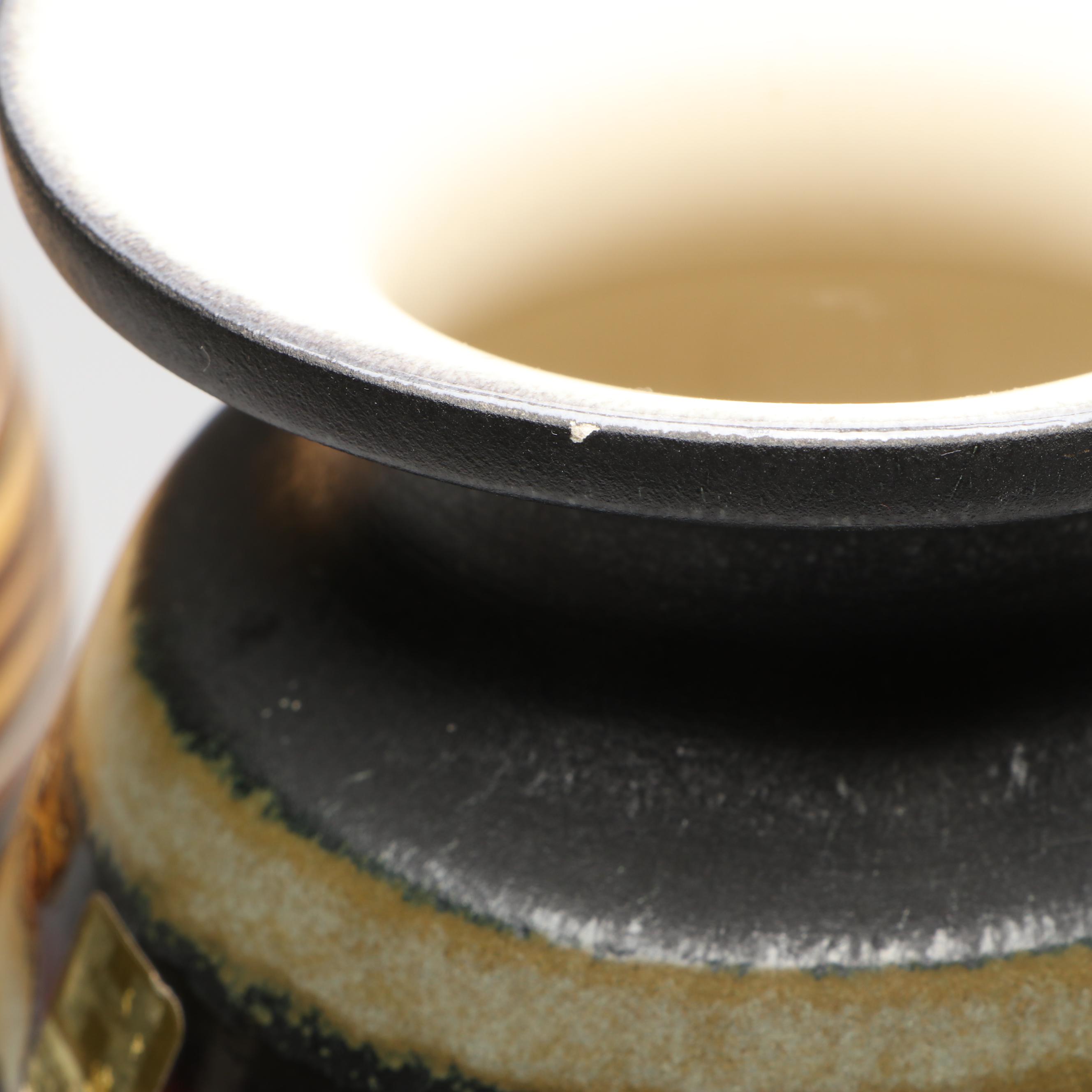 Haeger Pottery "Early American" Ceramic Lidded Jar with Other Ceramic Vases