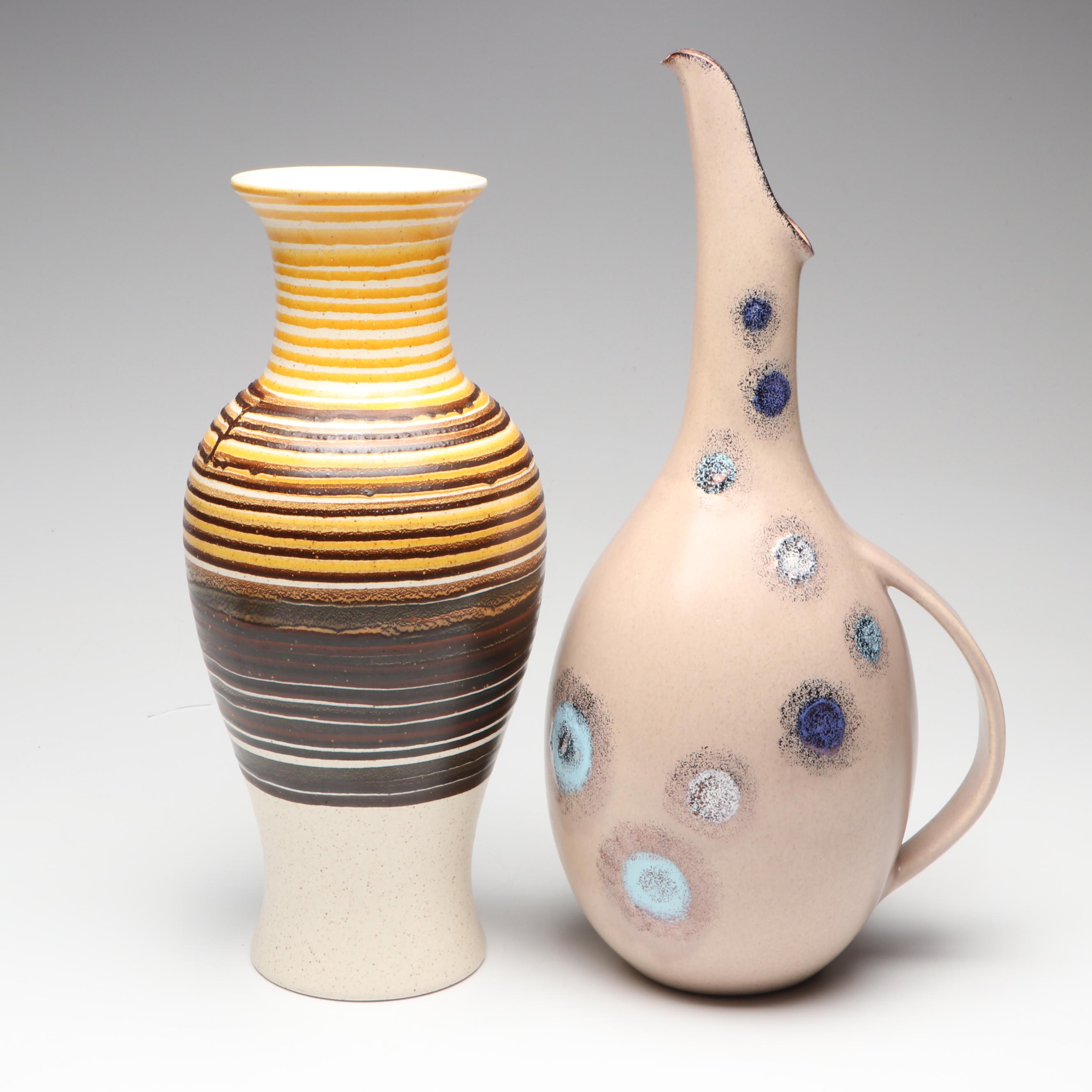 Haeger Pottery "Early American" Ceramic Lidded Jar with Other Ceramic Vases