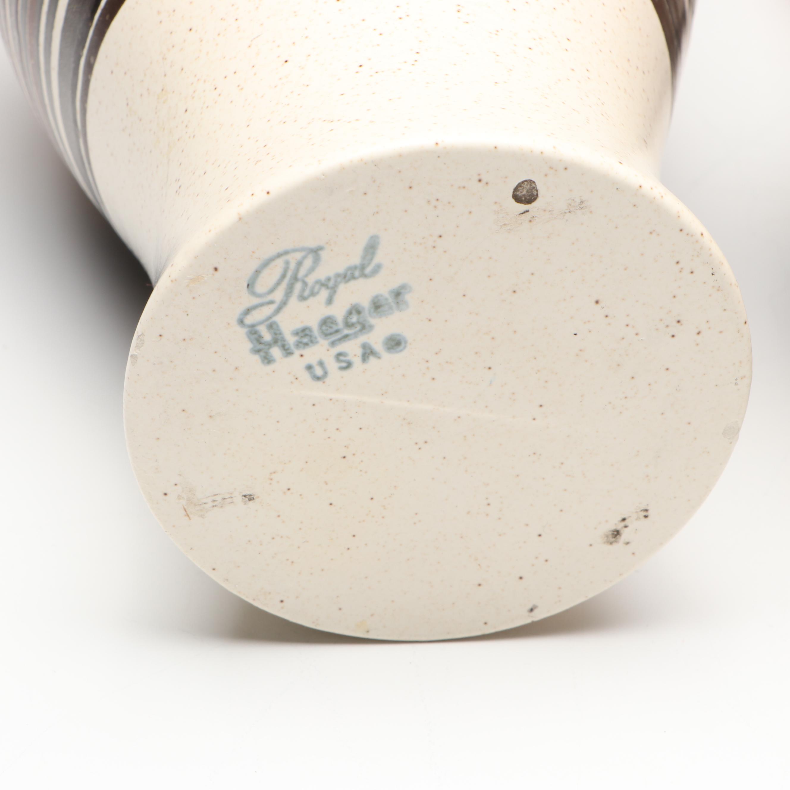 Haeger Pottery "Early American" Ceramic Lidded Jar with Other Ceramic Vases