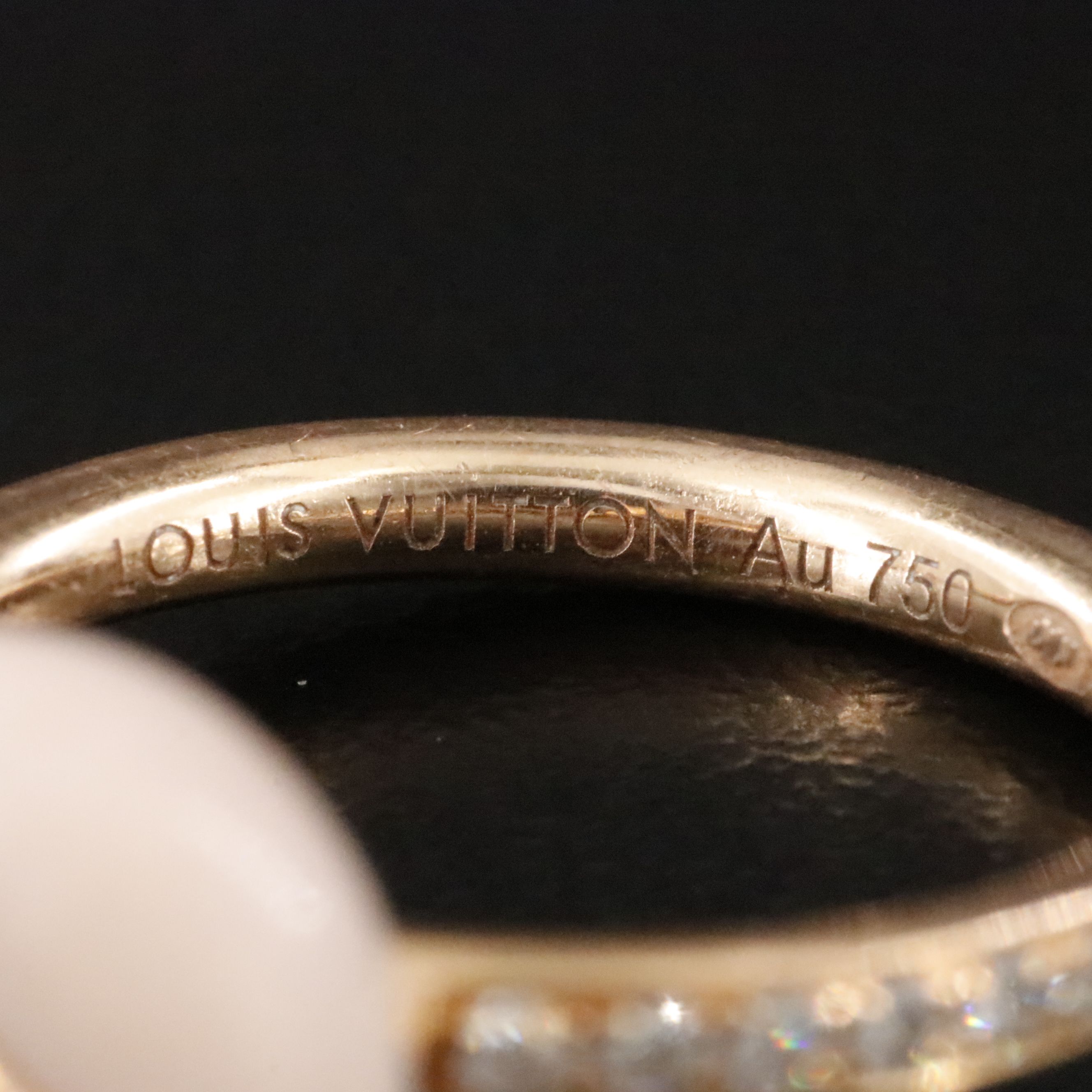 Louis Vuitton B Blossom 18K Rose Gold Pink Opal and 0.35 CTW Diamond Ring