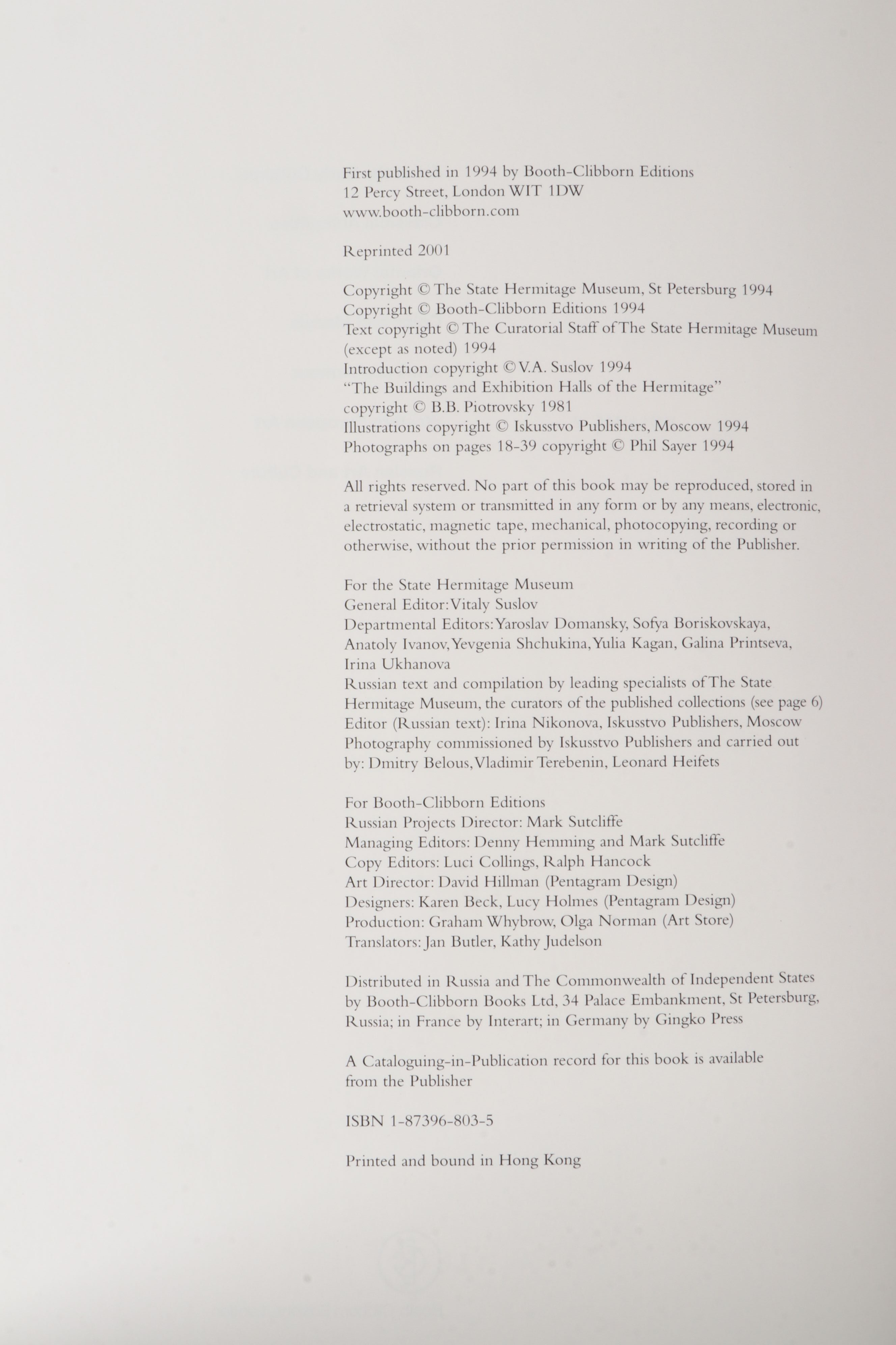 "The State Hermitage: Masterpieces from the Collections" Two-Volume Set, 2001