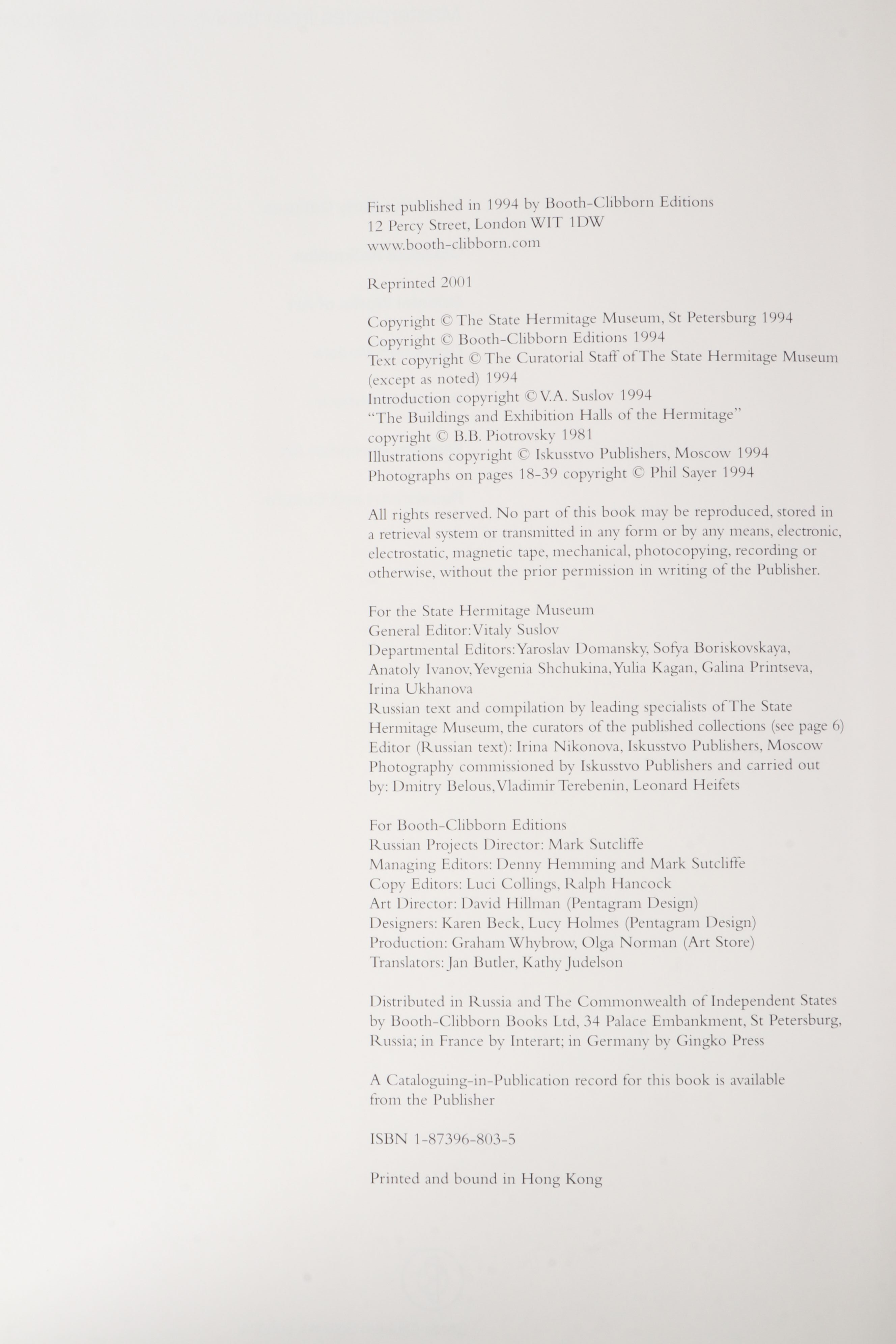 "The State Hermitage: Masterpieces from the Collections" Two-Volume Set, 2001