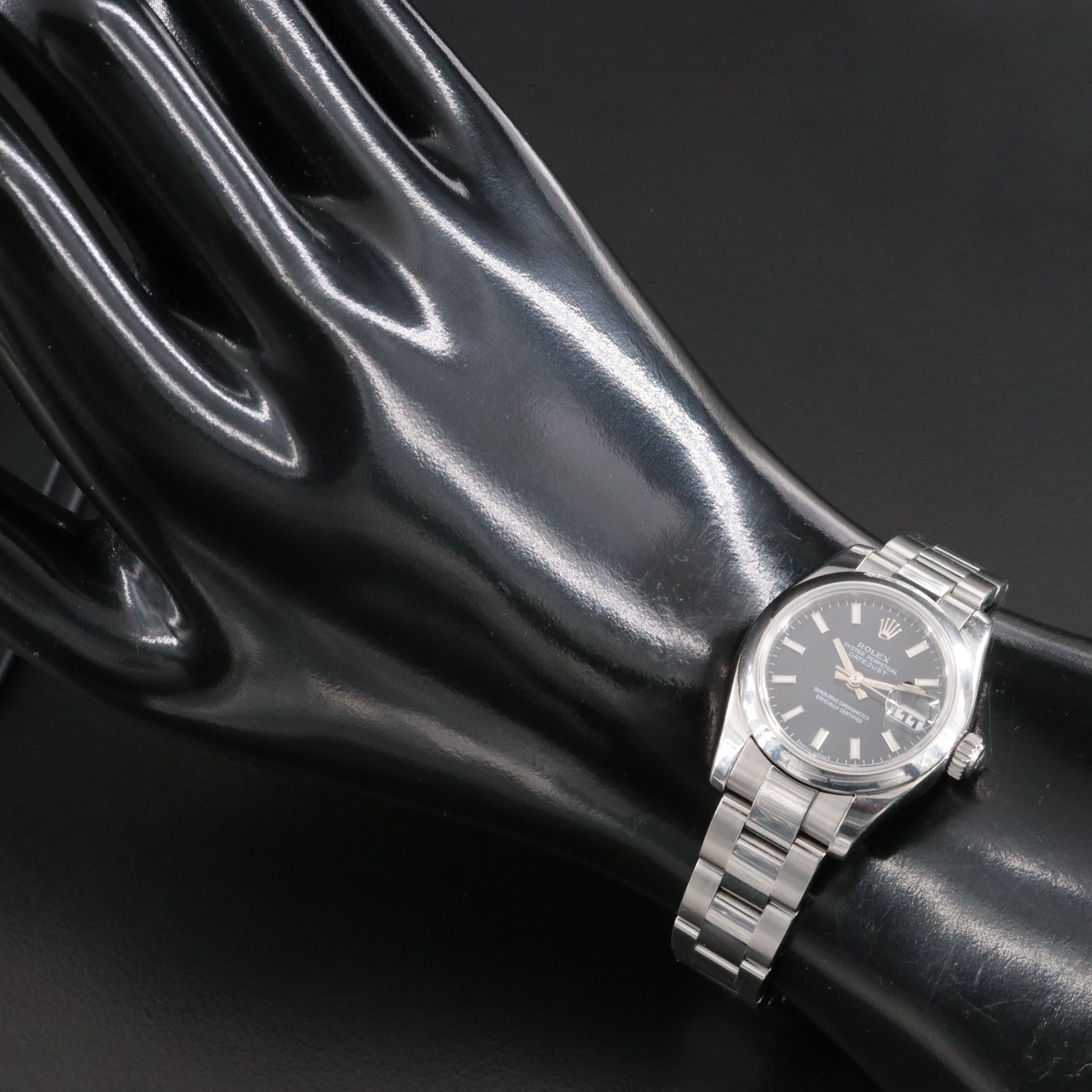 2006 Rolex Oyster Perpetual Lady Datejust Black Dial Watch 179160