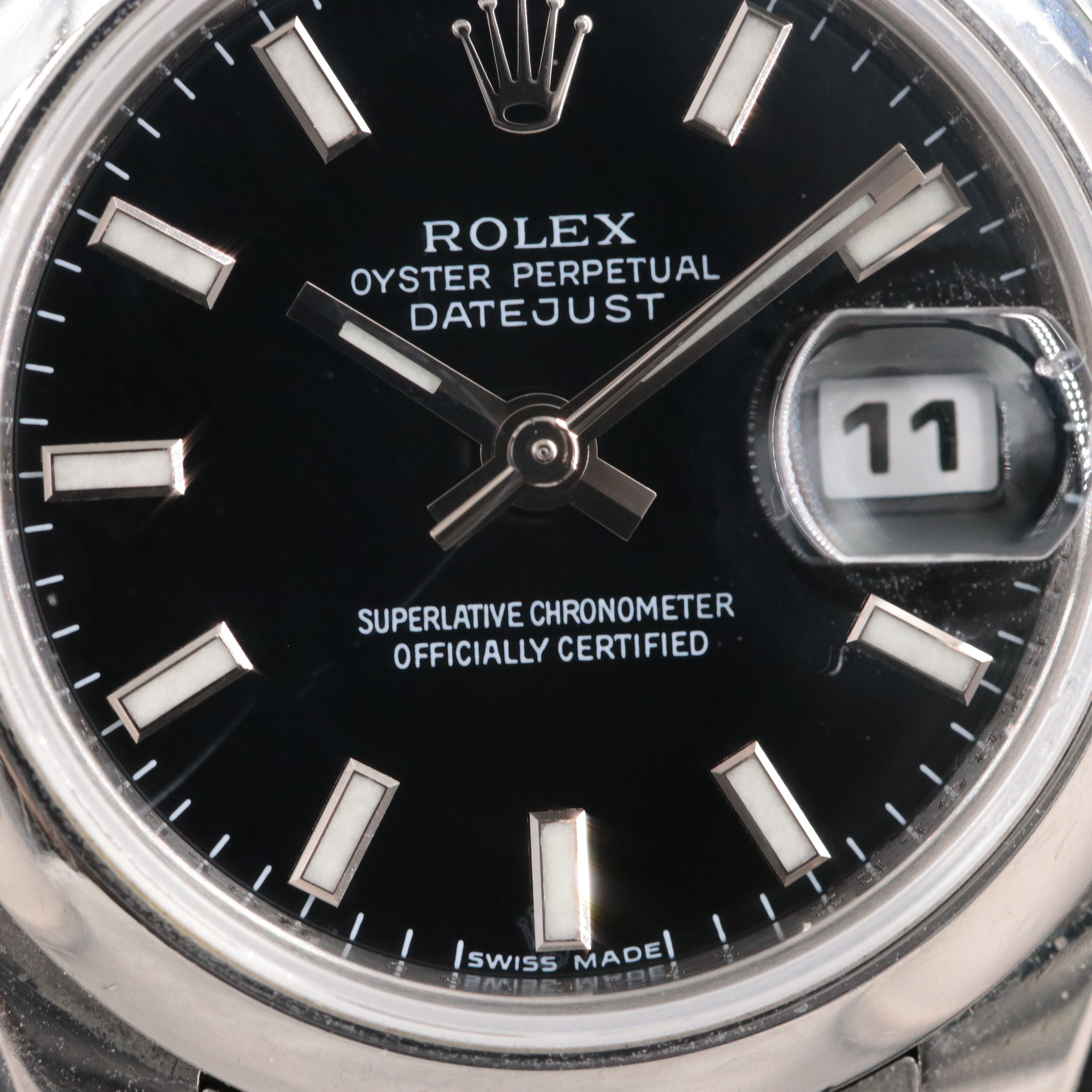 2006 Rolex Oyster Perpetual Lady Datejust Black Dial Watch 179160
