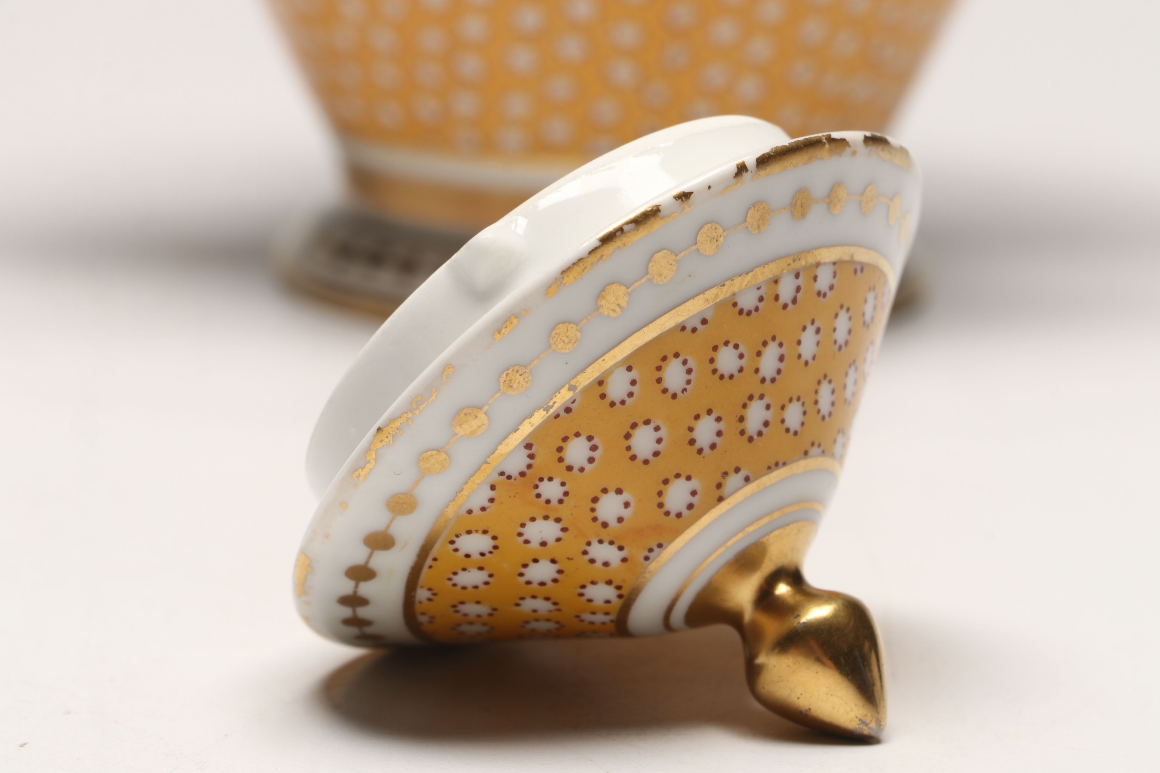 Ginori Gold Gilt Floral Porcelain Teapots with Creamer and Sugar