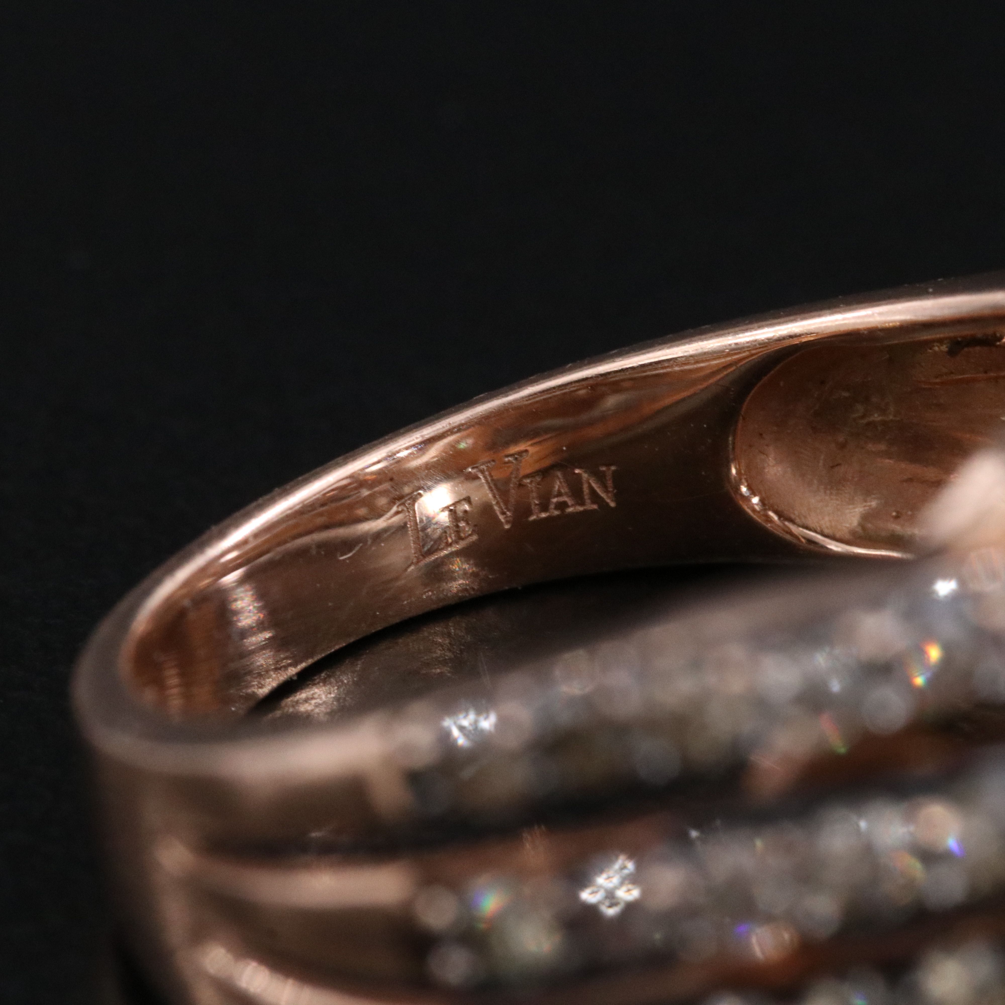 Le Vian 14K Rose Gold 1.02 CTW Diamond Crossover Ring with Fancy Diamonds