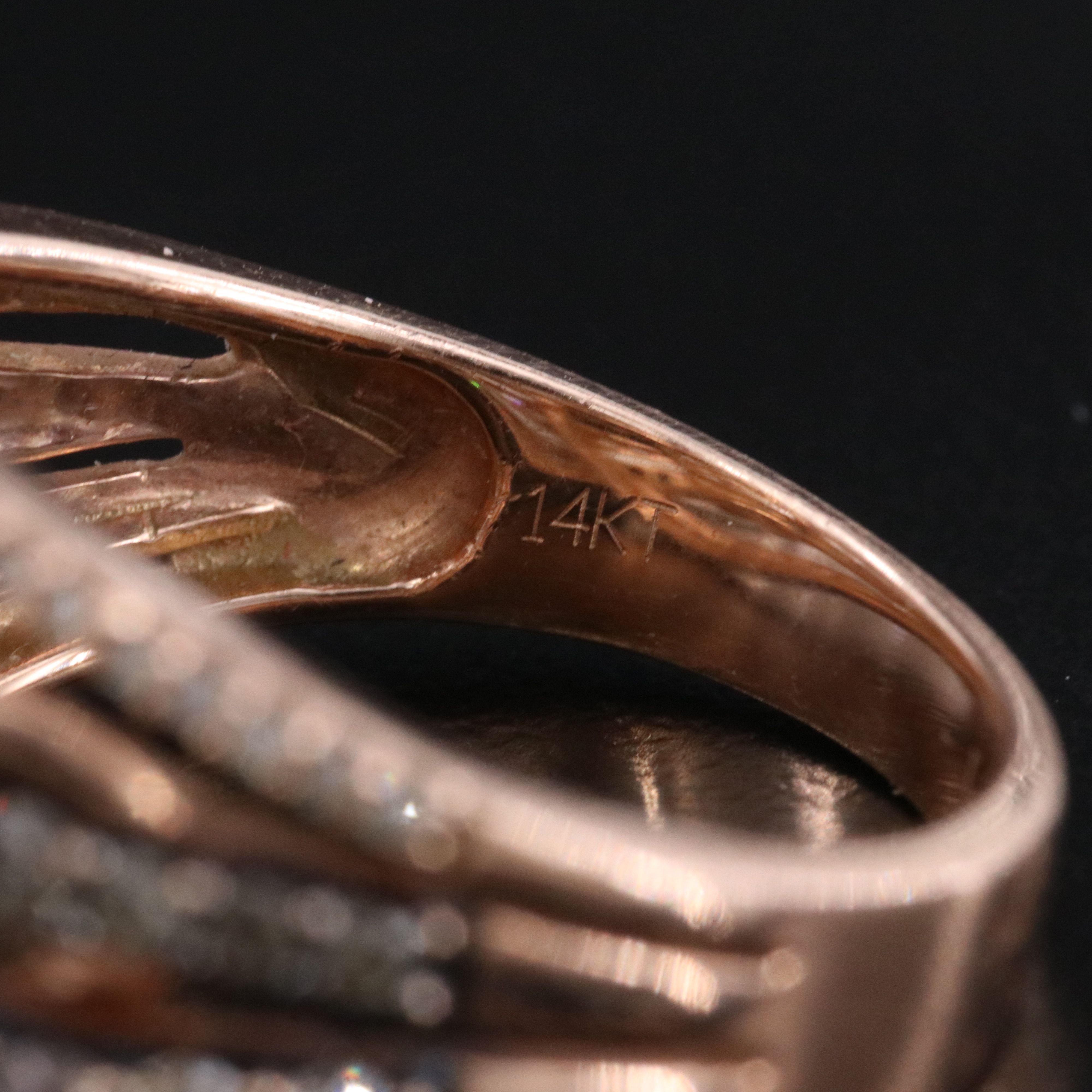 Le Vian 14K Rose Gold 1.02 CTW Diamond Crossover Ring with Fancy Diamonds