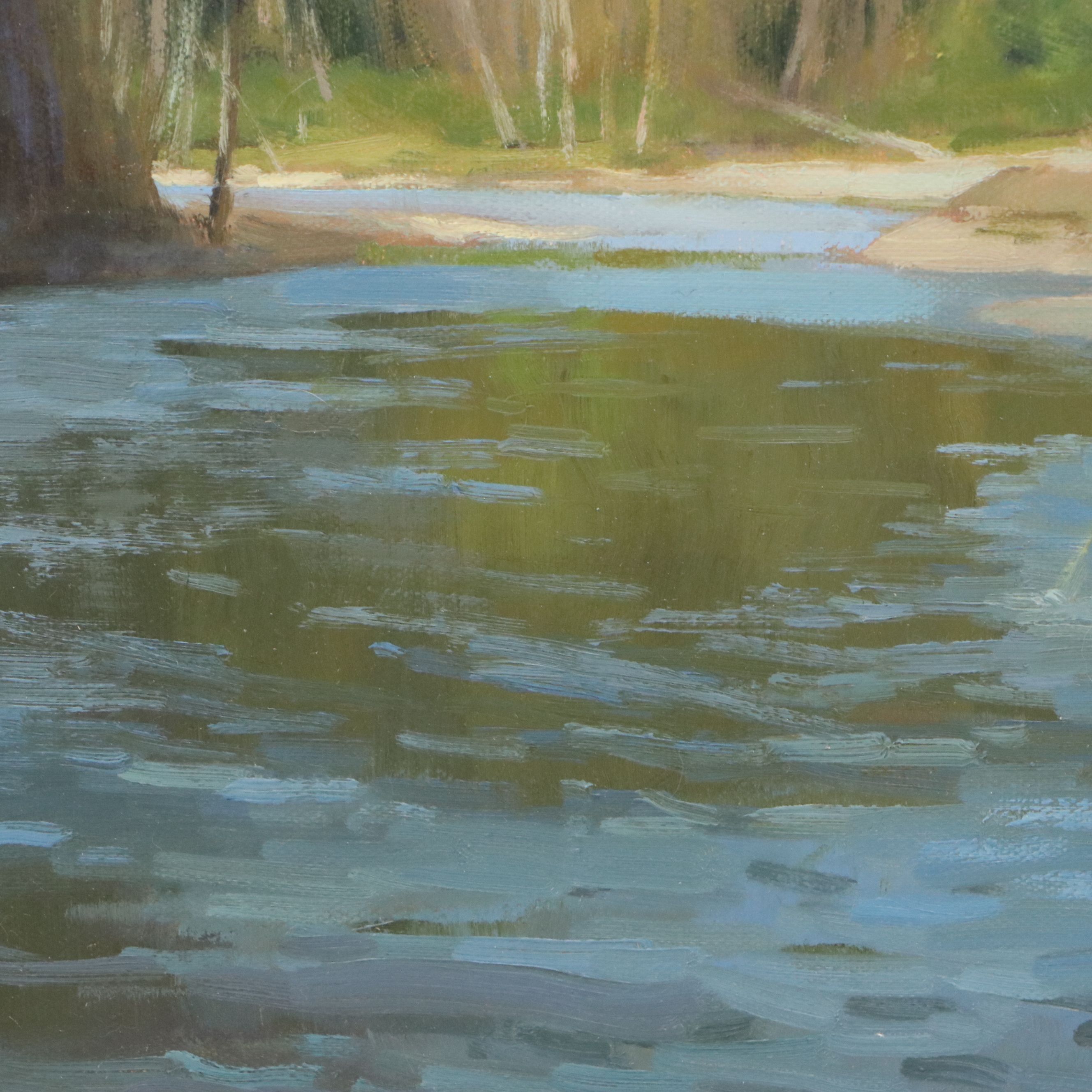 Chuck Marshall Oil Painting "Fish On," 21st Century