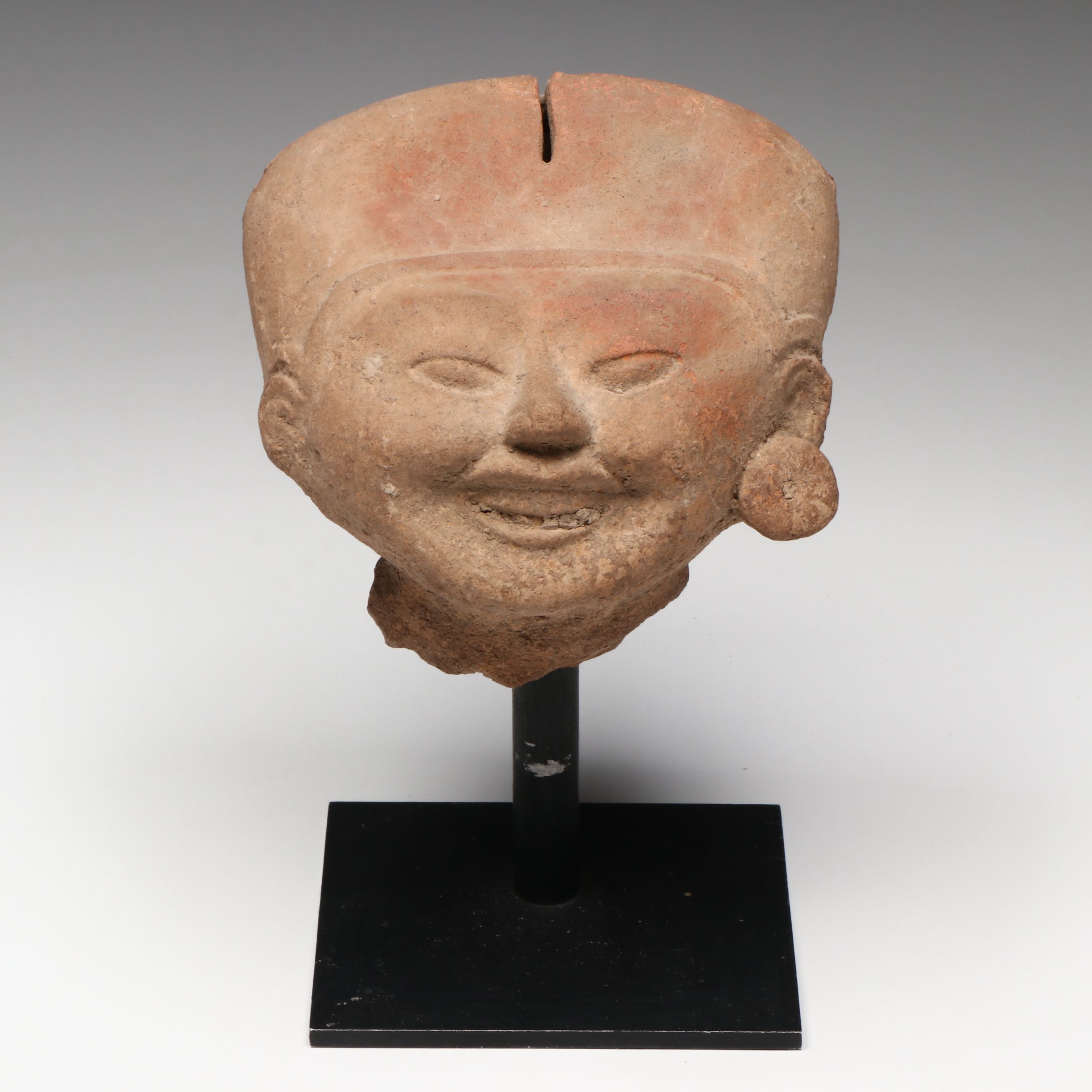 Veracruz Late Classic Period Ceramic Head Fragment, 7th to 9th Century