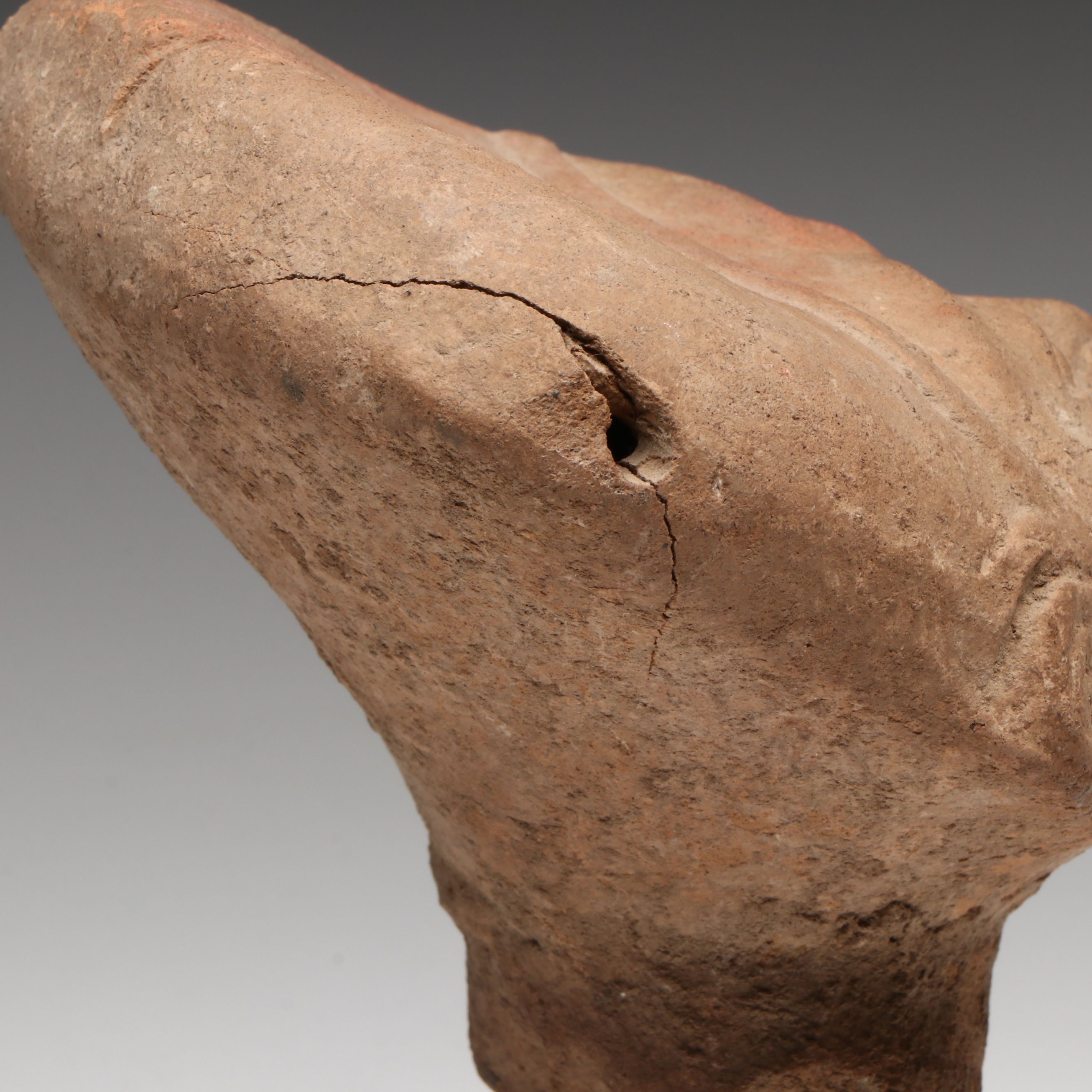 Veracruz Late Classic Period Ceramic Head Fragment, 7th to 9th Century