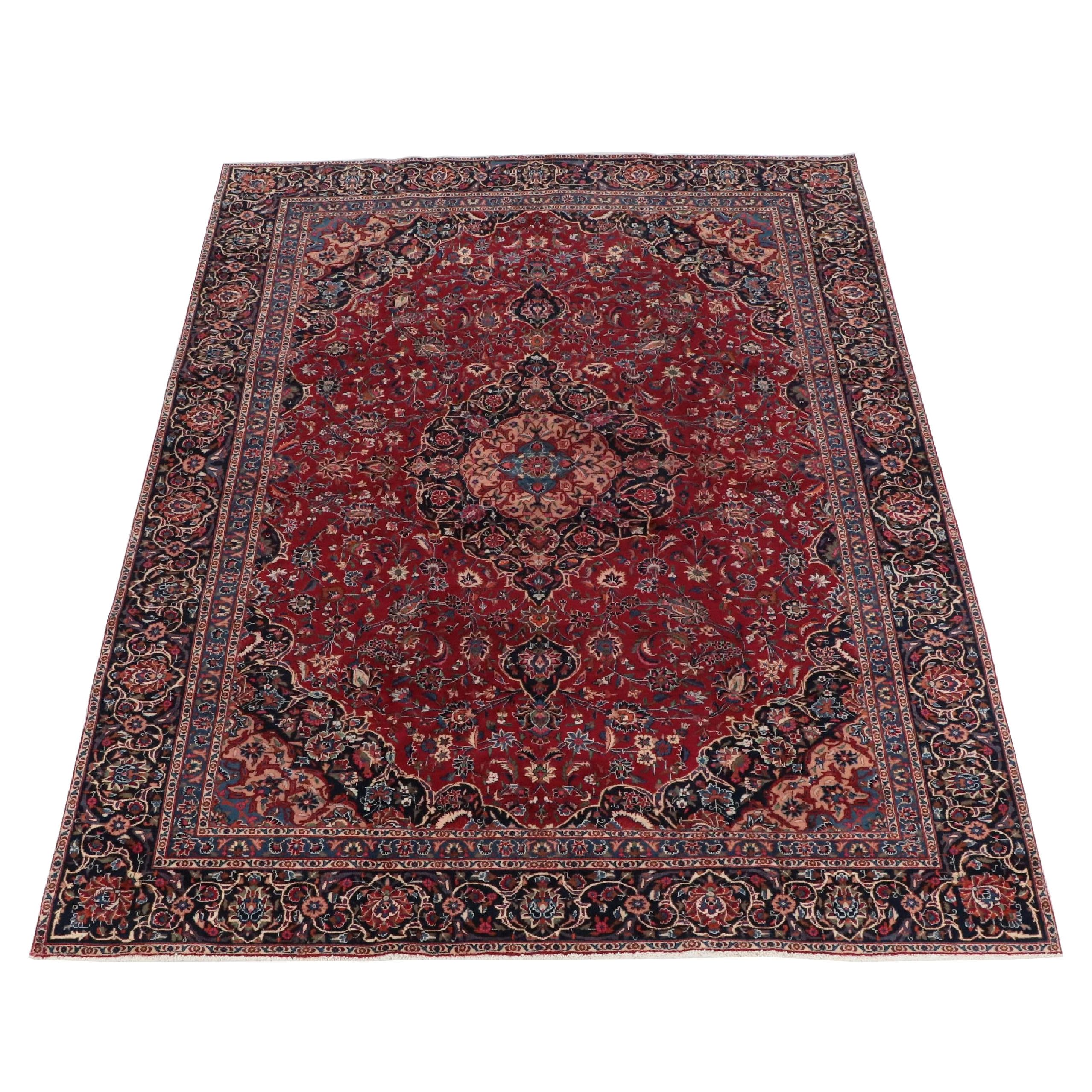 8'9 x 11'10 Hand-Knotted Persian Mashhad Area Rug
