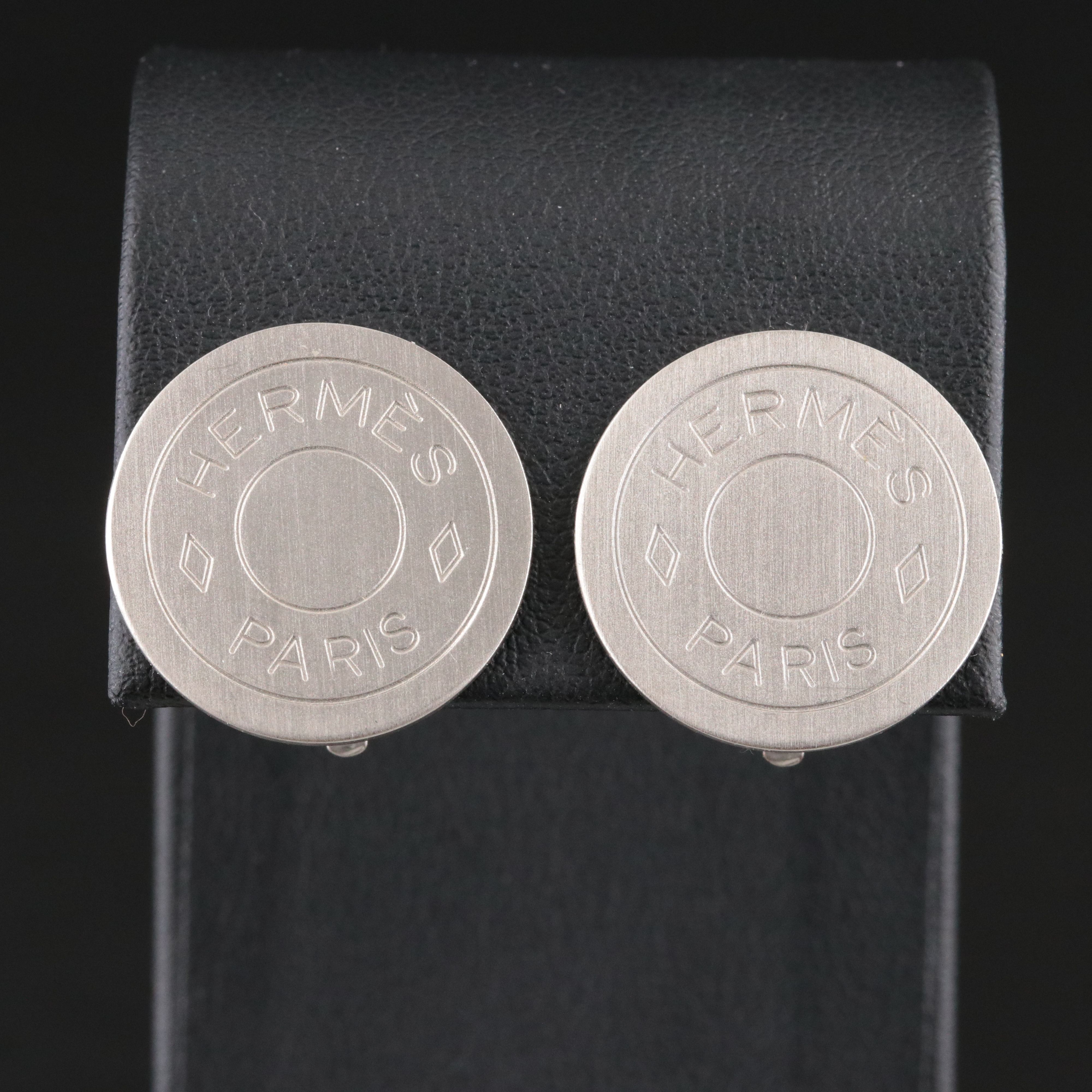 Hermès Clou de Selle Clip Earrings Matte Finish