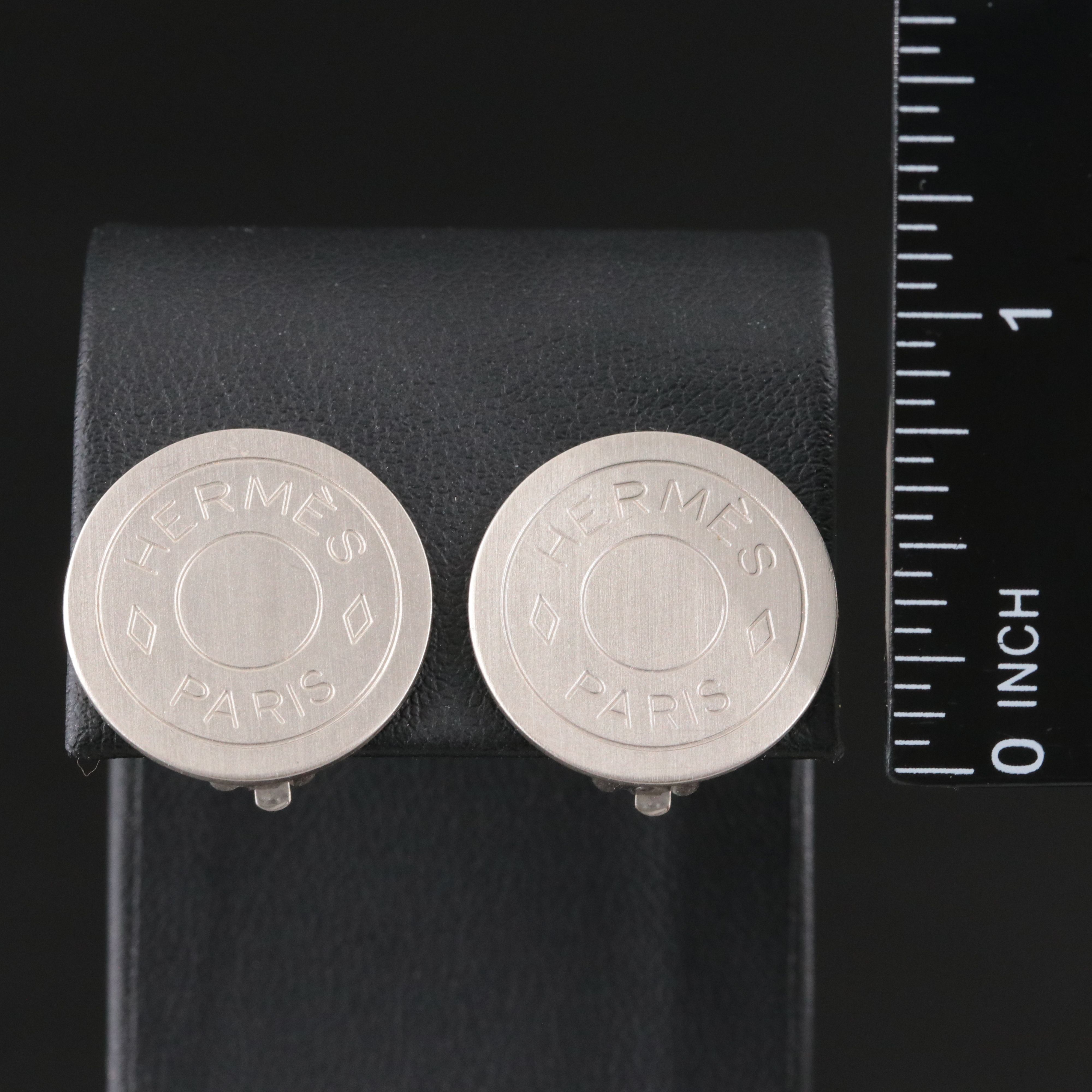 Hermès Clou de Selle Clip Earrings Matte Finish