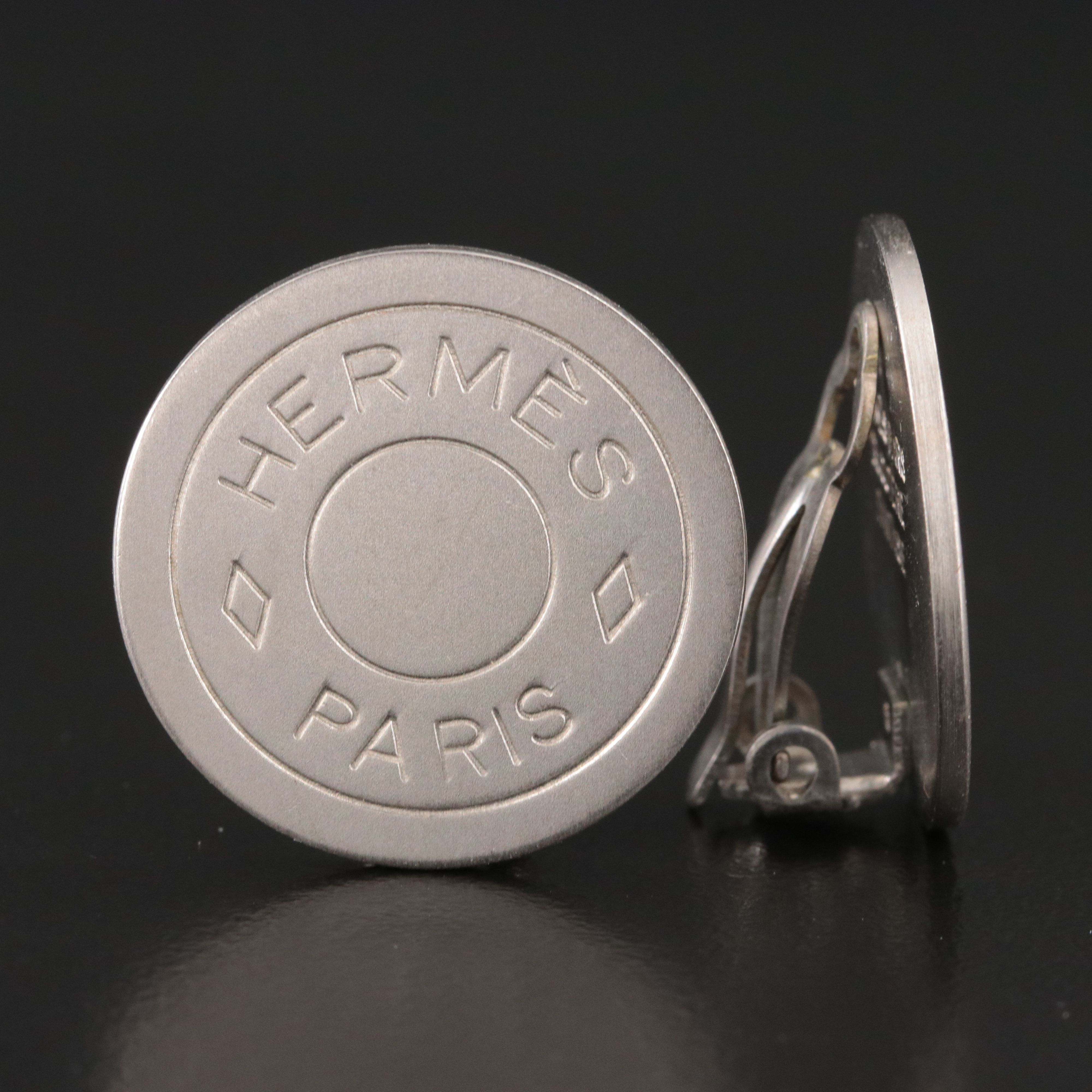 Hermès Clou de Selle Clip Earrings Matte Finish
