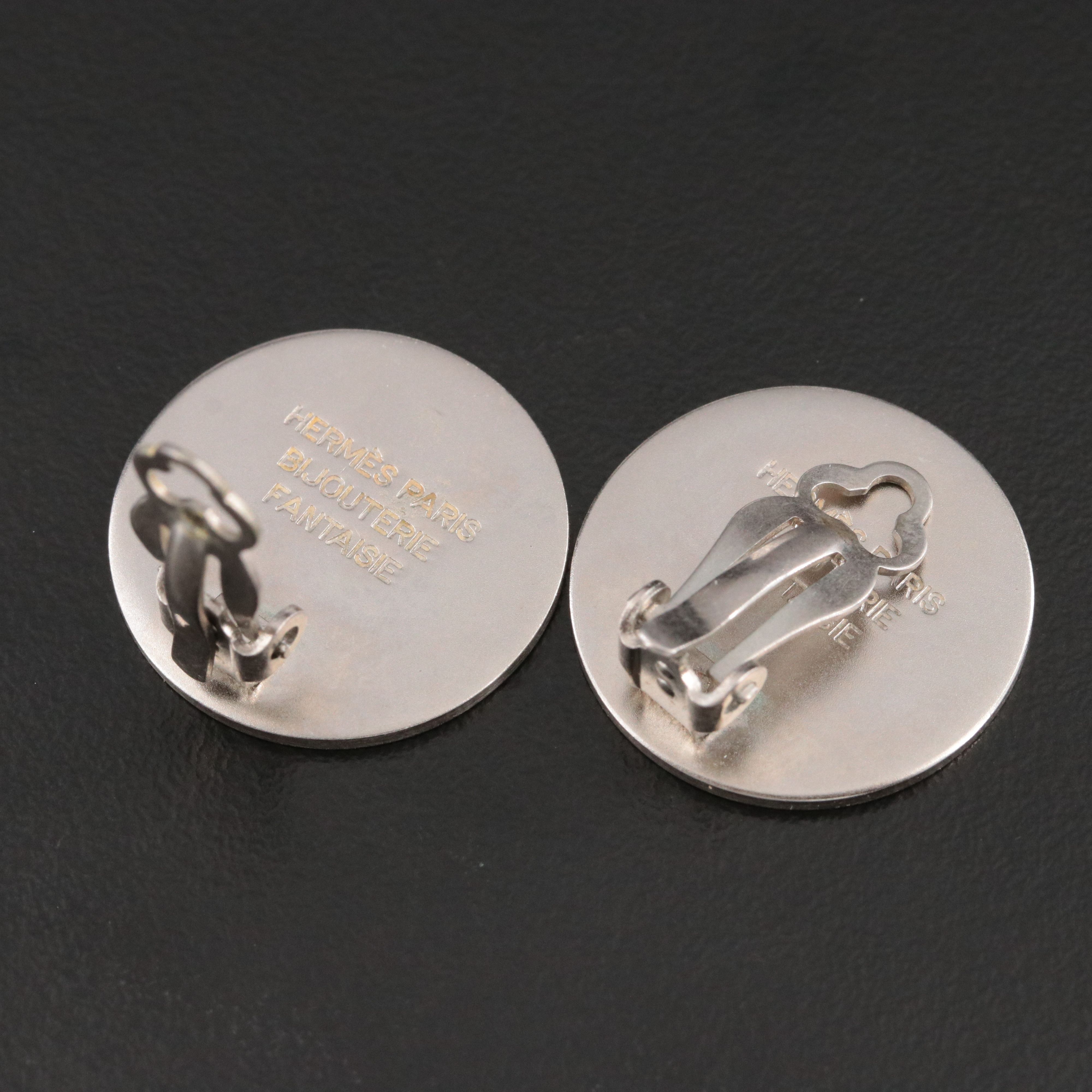 Hermès Clou de Selle Clip Earrings Matte Finish