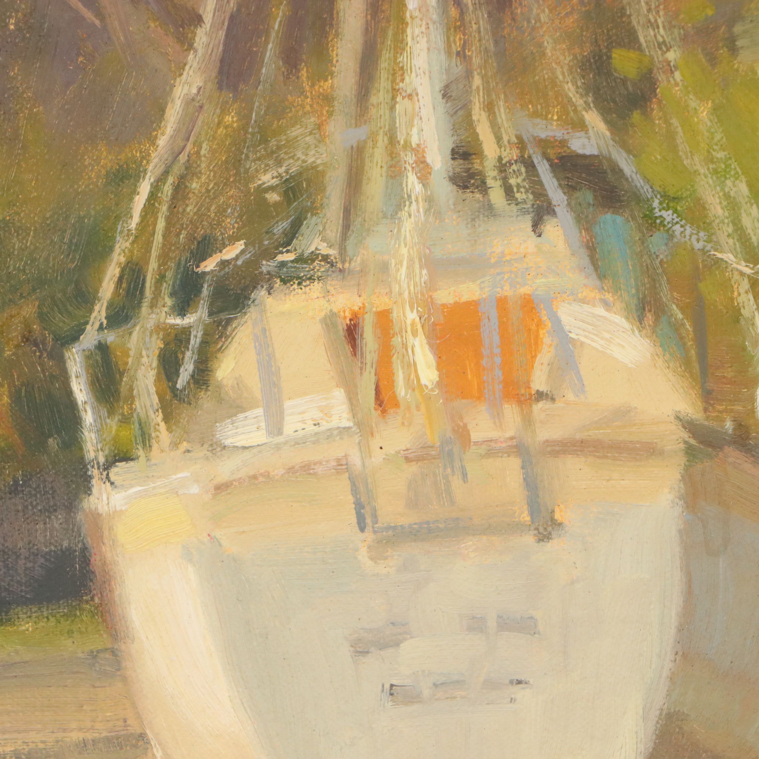 Chuck Marshall Landscape Oil Painting "Wharf Road View," 2016