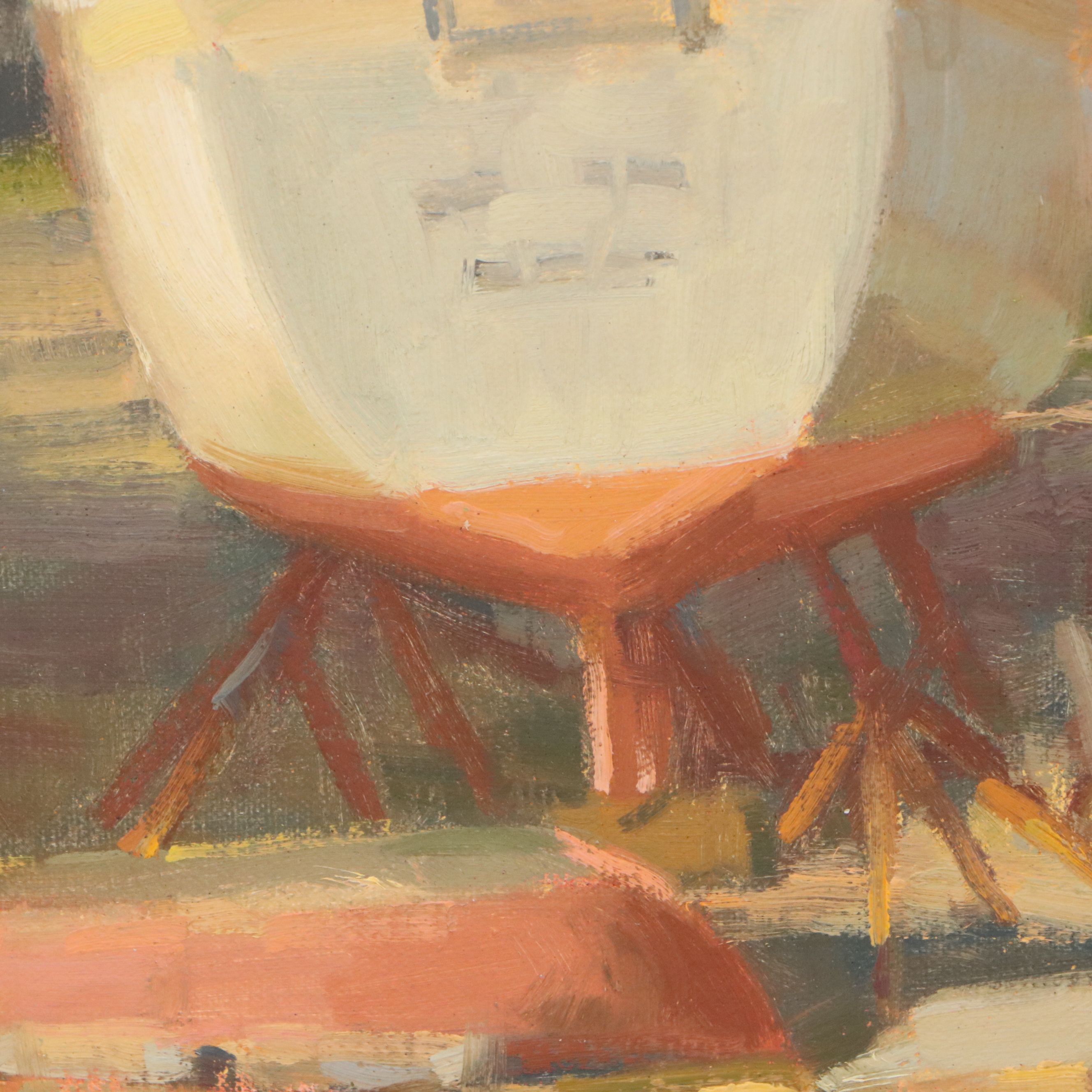 Chuck Marshall Landscape Oil Painting "Wharf Road View," 2016