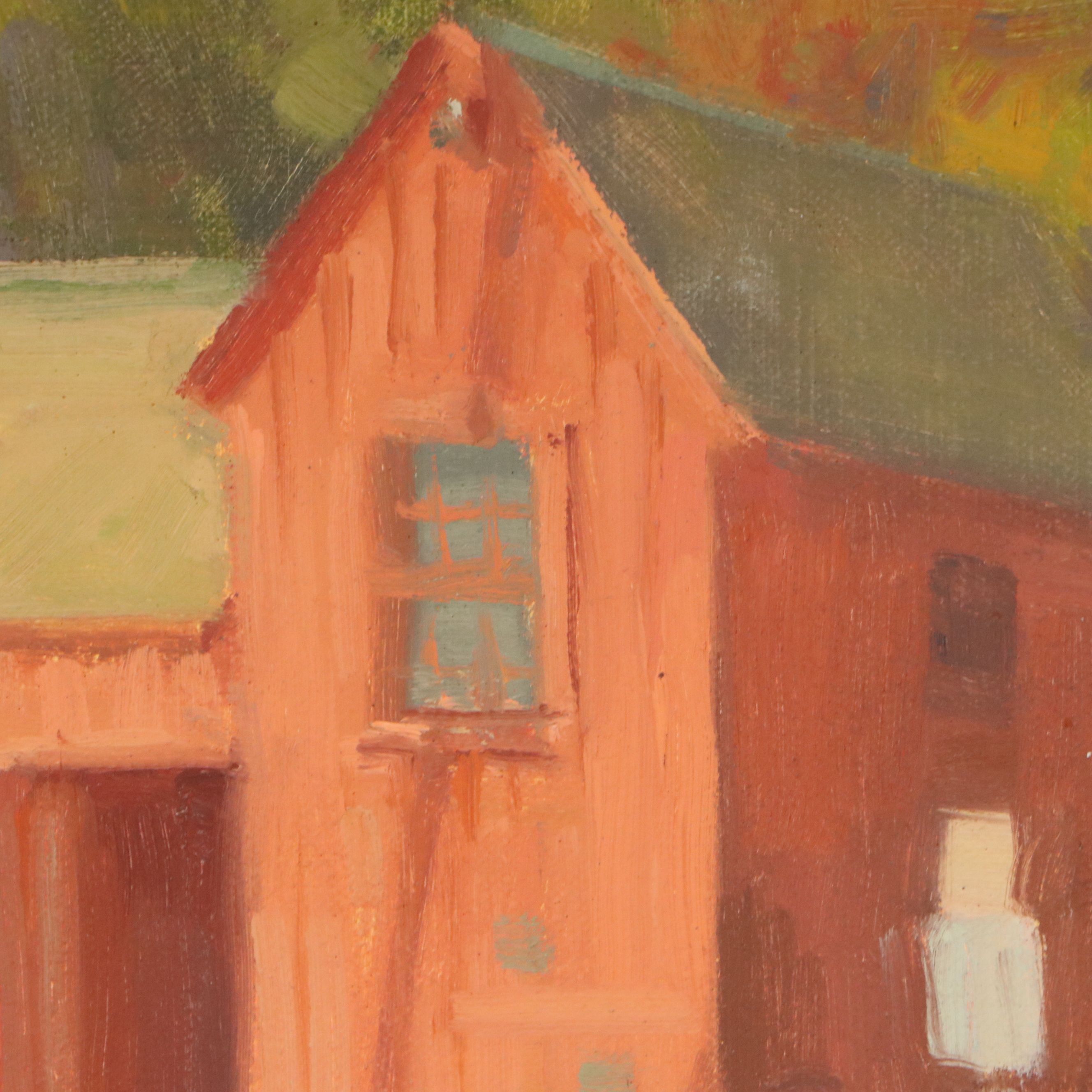 Chuck Marshall Landscape Oil Painting "Wharf Road View," 2016