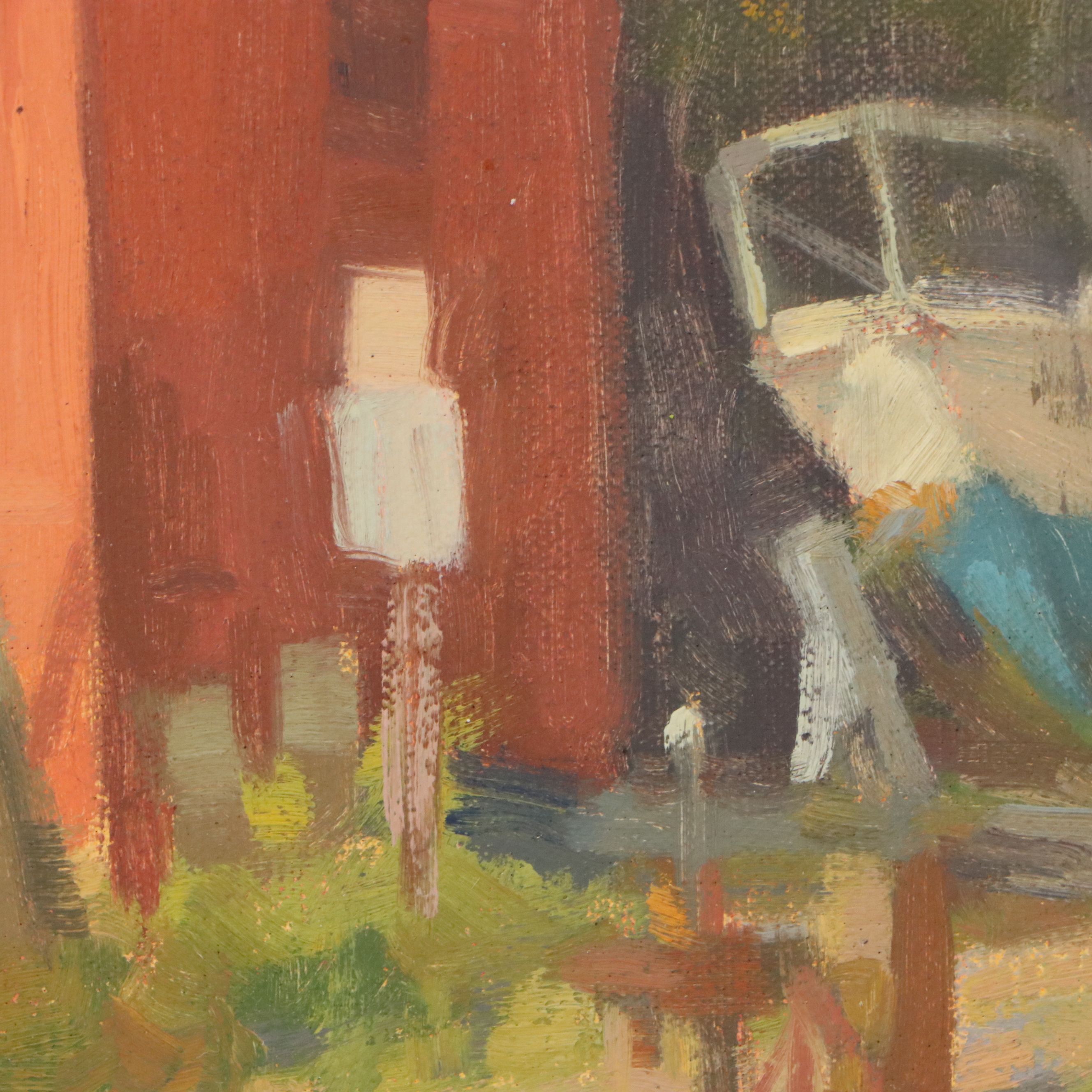 Chuck Marshall Landscape Oil Painting "Wharf Road View," 2016