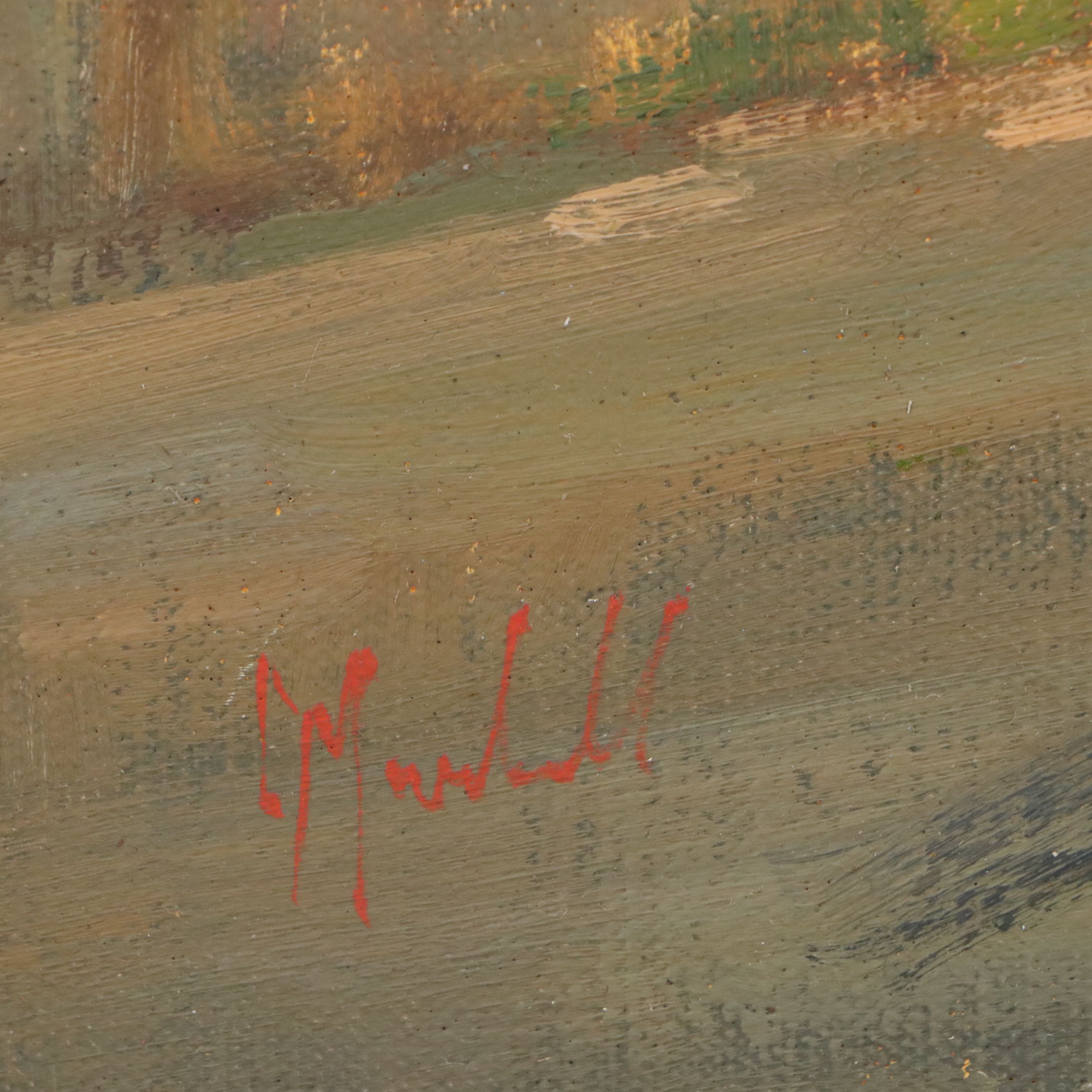 Chuck Marshall Landscape Oil Painting "Wharf Road View," 2016