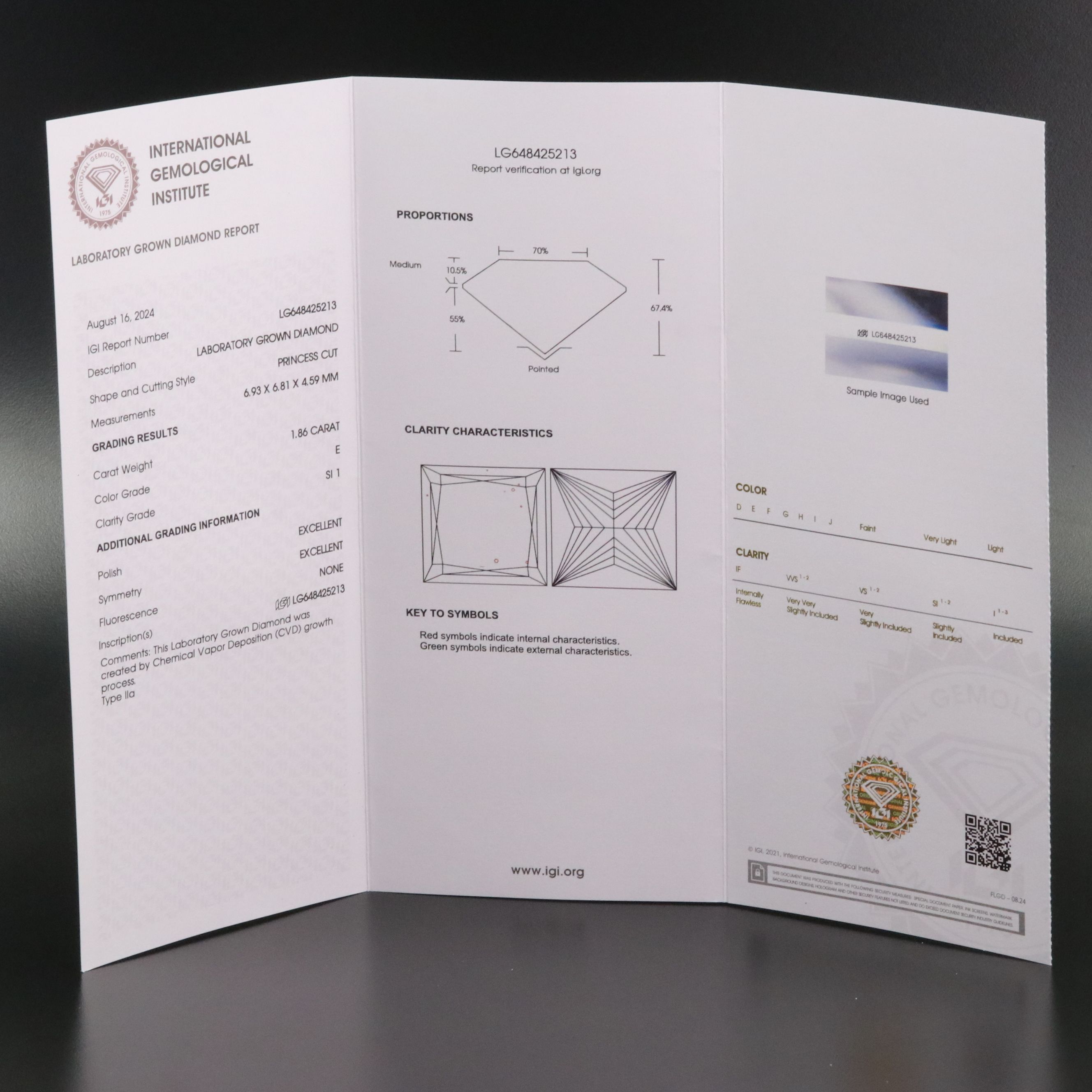Loose 1.86 CT Lab Grown Diamond with IGI Report