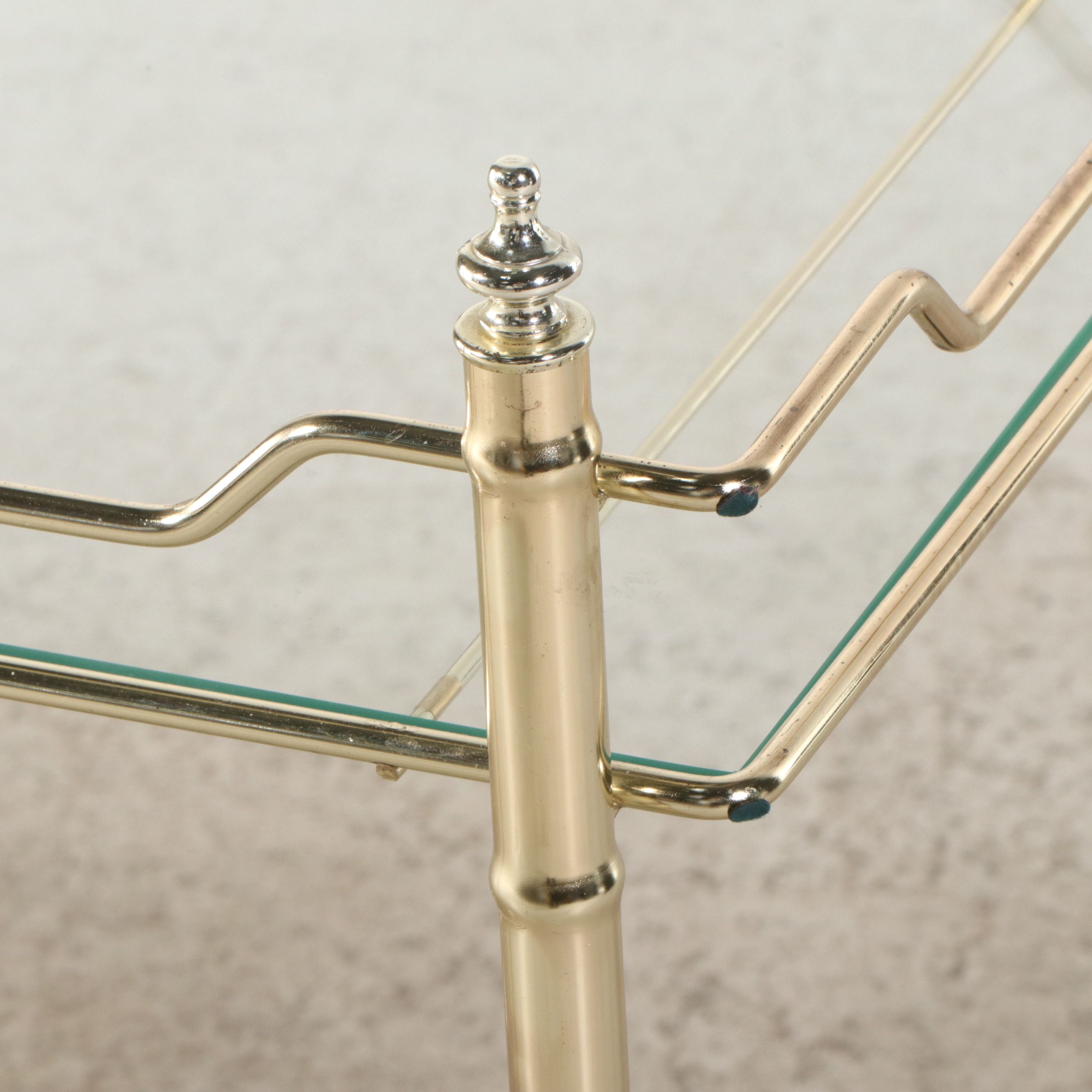 Mid Century Modern Brass Finish Bar Cart