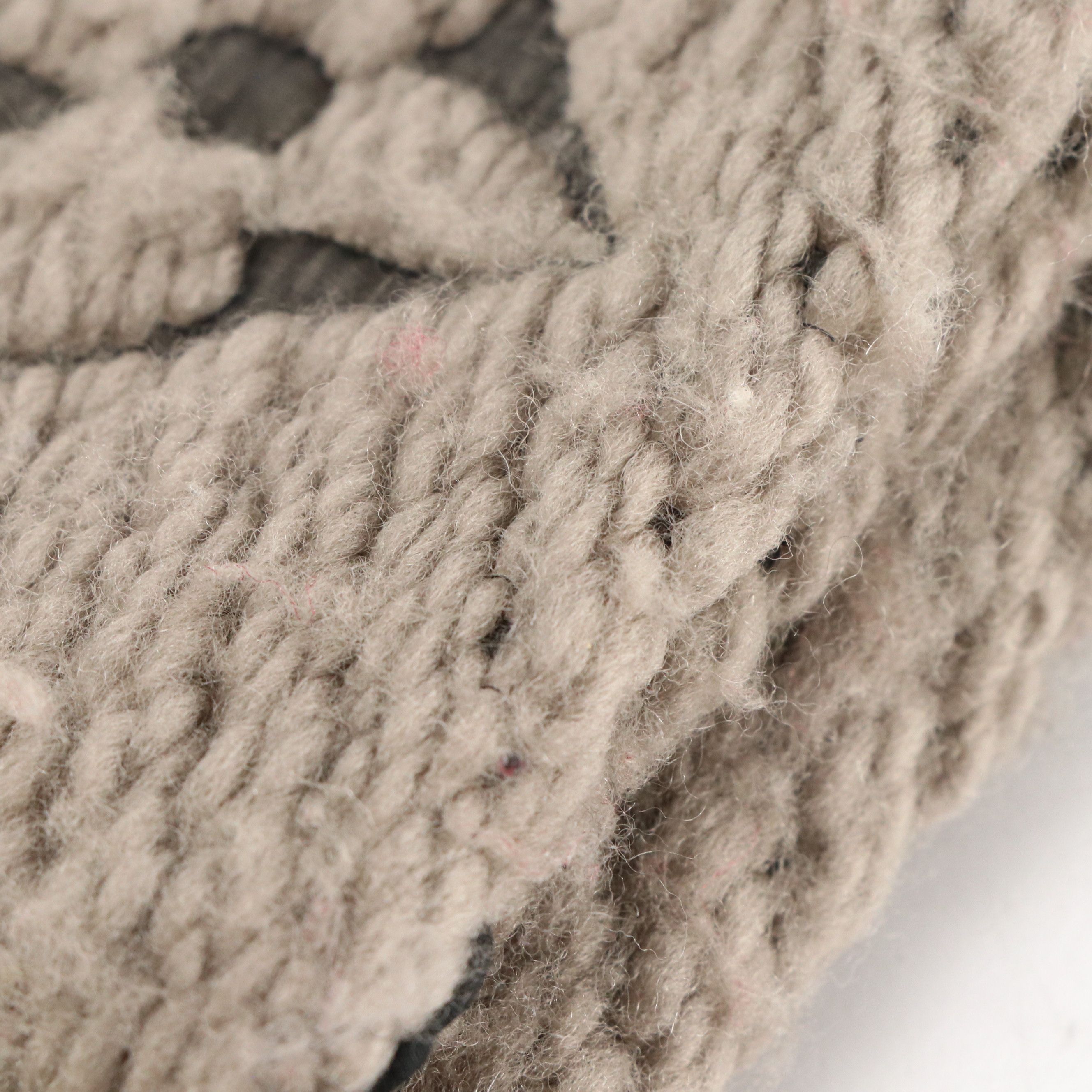 Louis Vuitton Logomania Fringe Scarf in Grey Wool/Silk Jacquard Blend