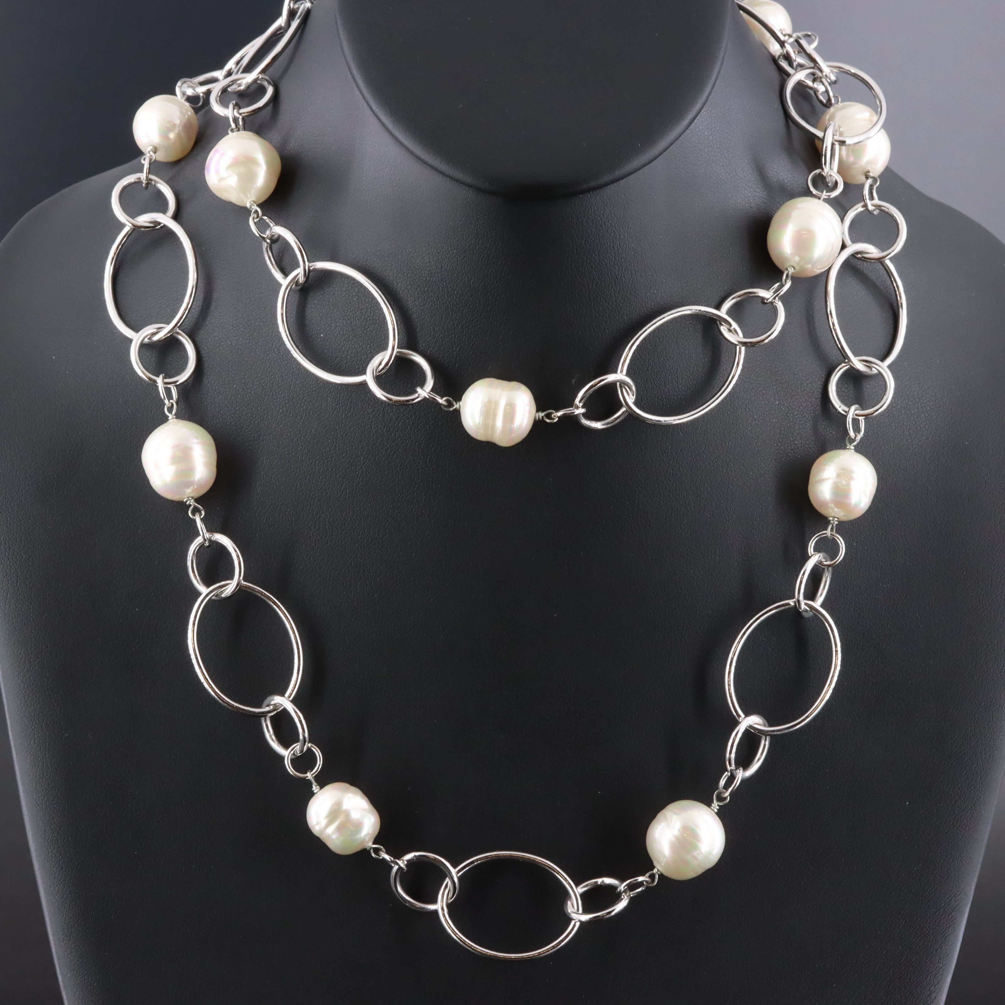Station Faux Pearl Necklace