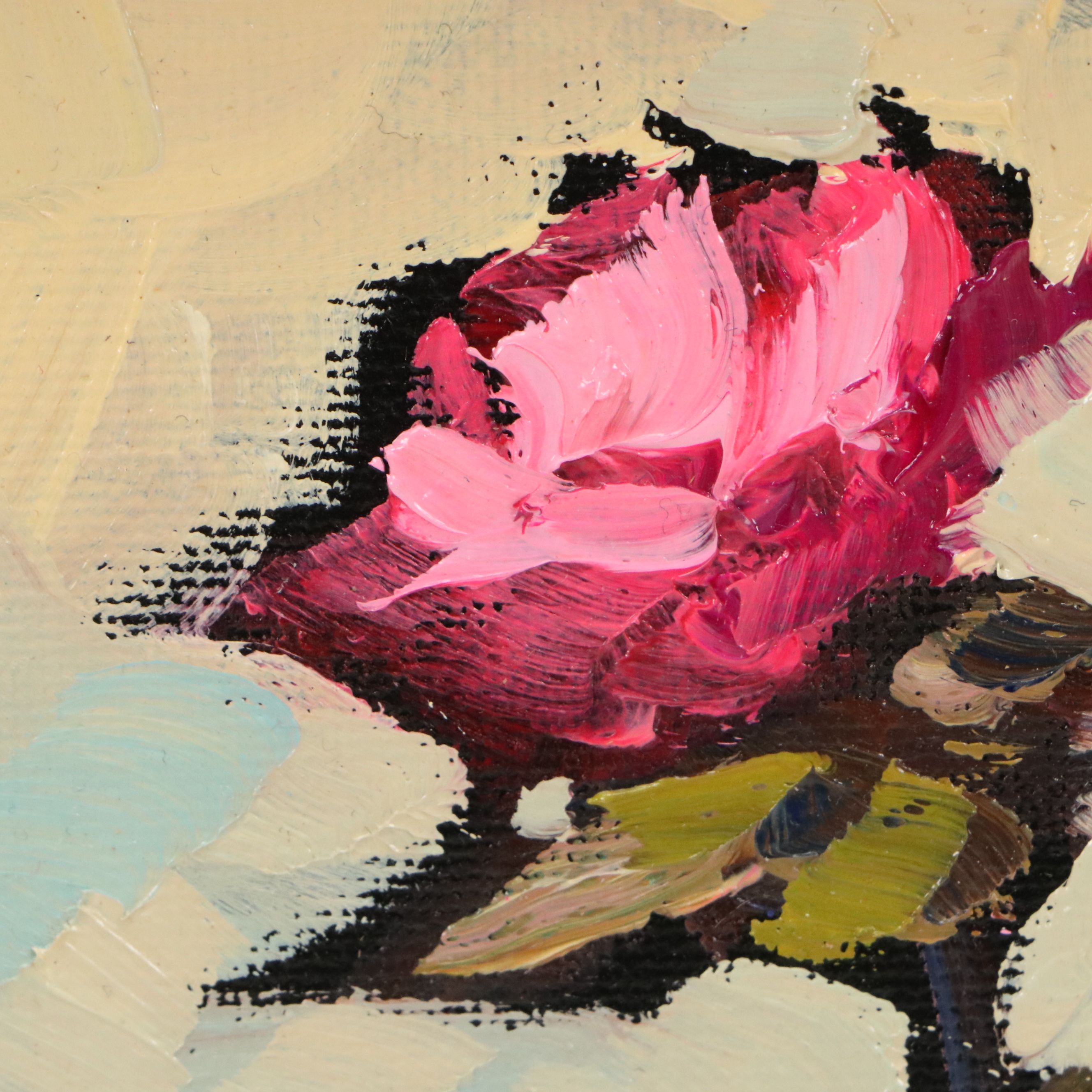 William Hawkins Oil Painting of Roses, 21st Century