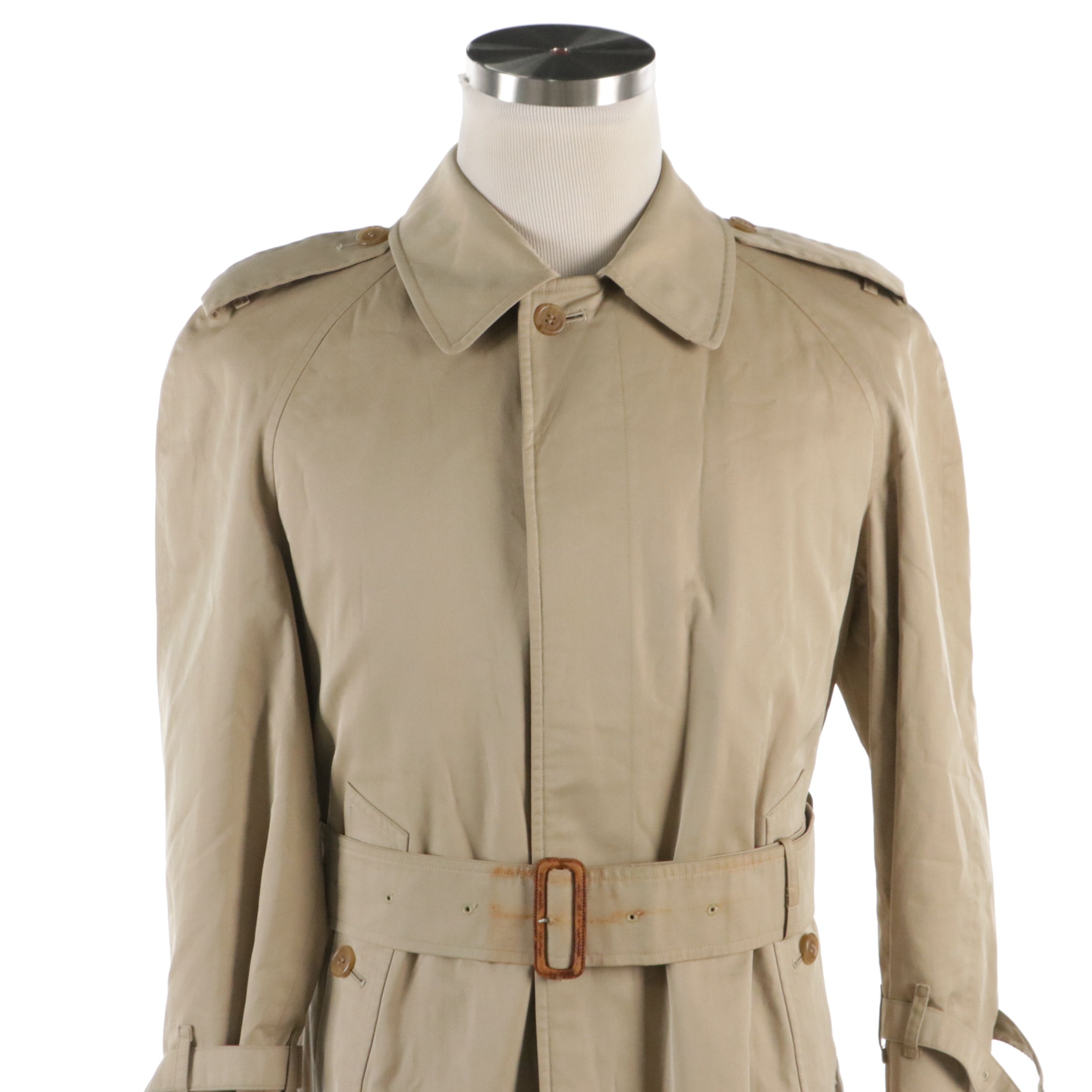 Men's Burberrys Single-Breasted Gabardine Trench Coat