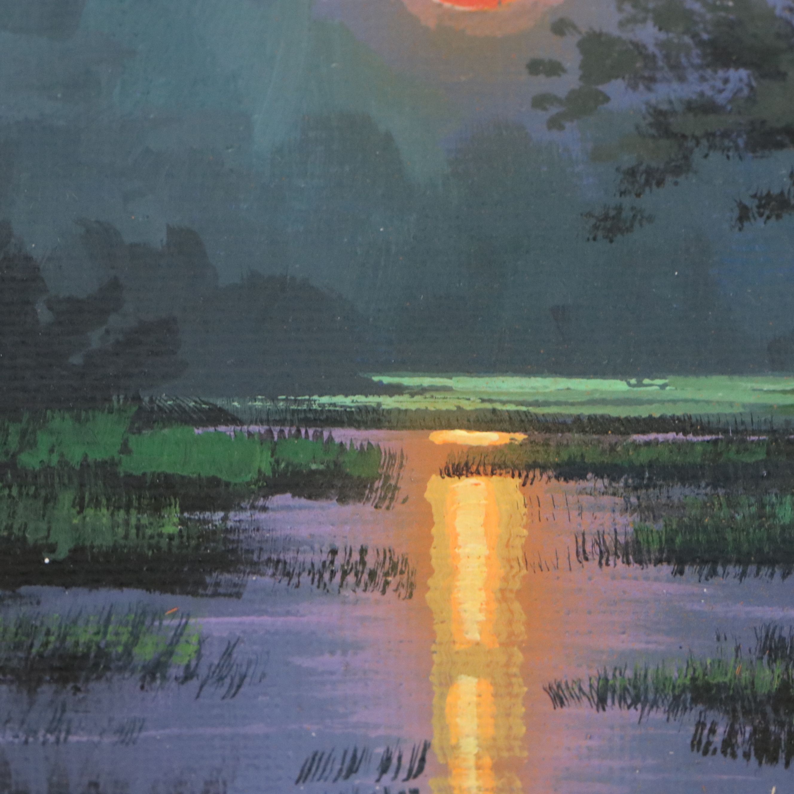 Rosie Sands Sunset Landscape Acrylic Painting, 2026