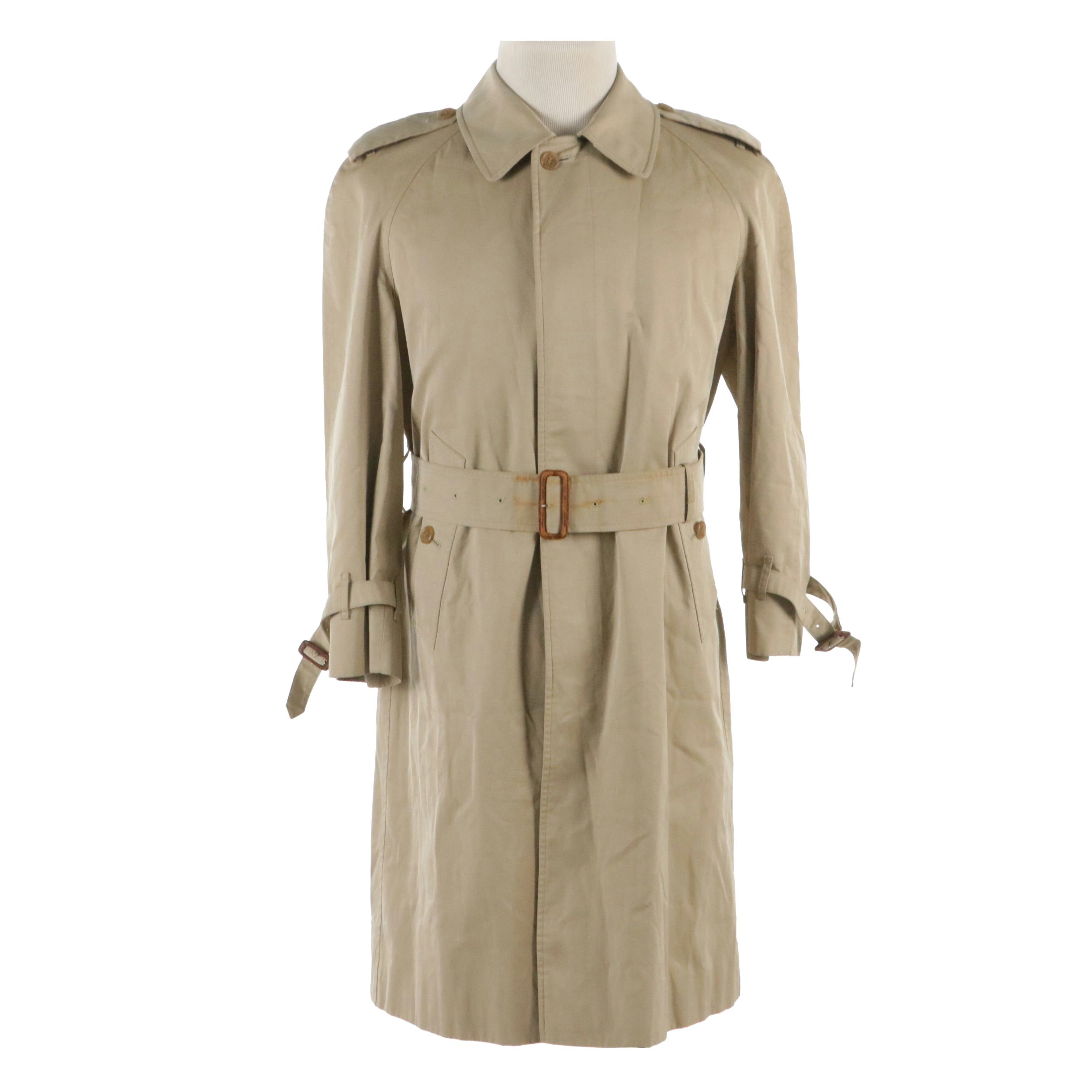 Men's Burberrys Single-Breasted Gabardine Trench Coat