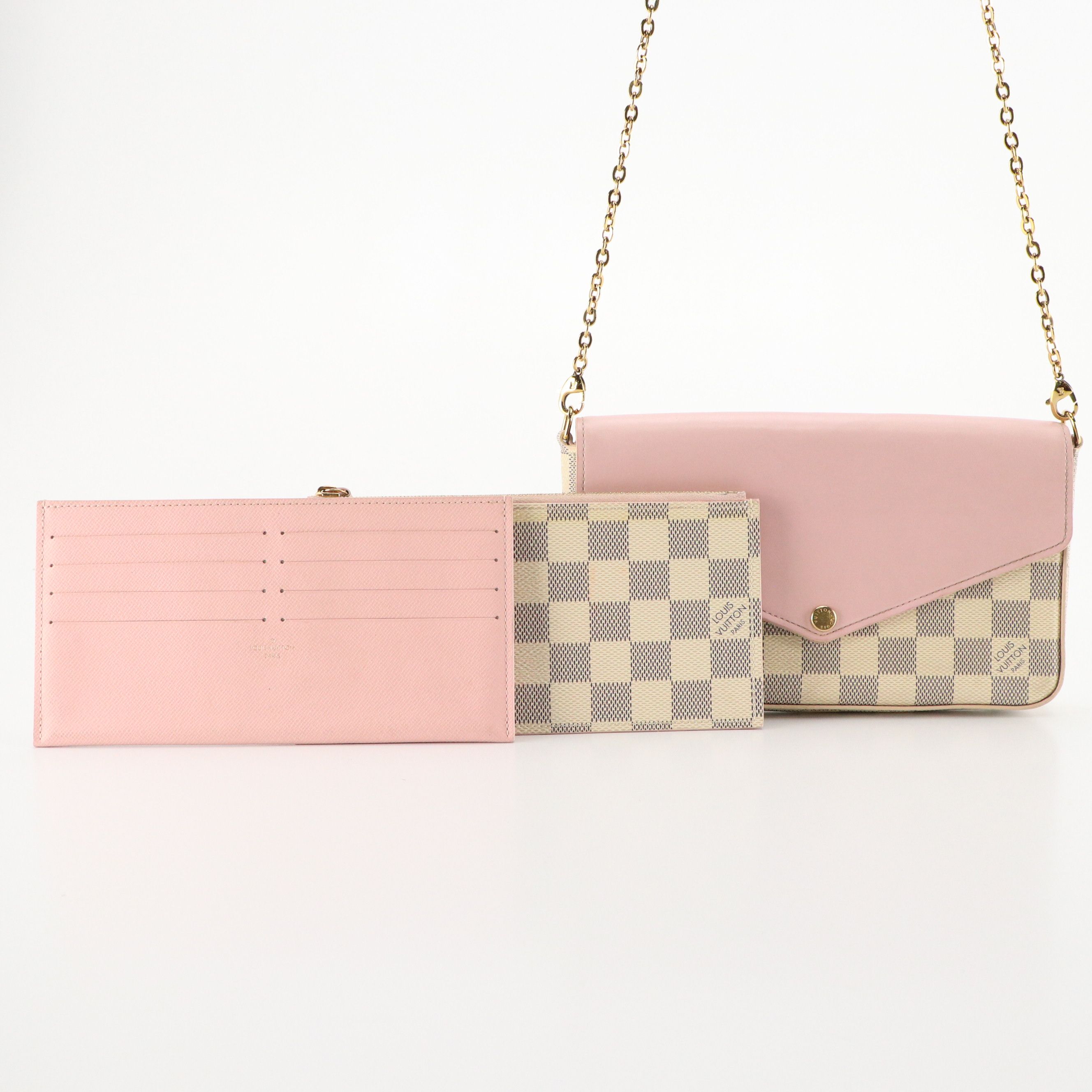 Louis Vuitton Félicie Pochette Crossbody in Damier Azur Canvas with Inserts