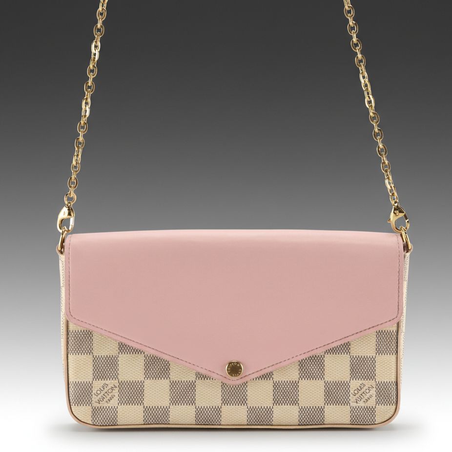 Louis Vuitton Félicie Pochette Crossbody in Damier Azur Canvas with Inserts