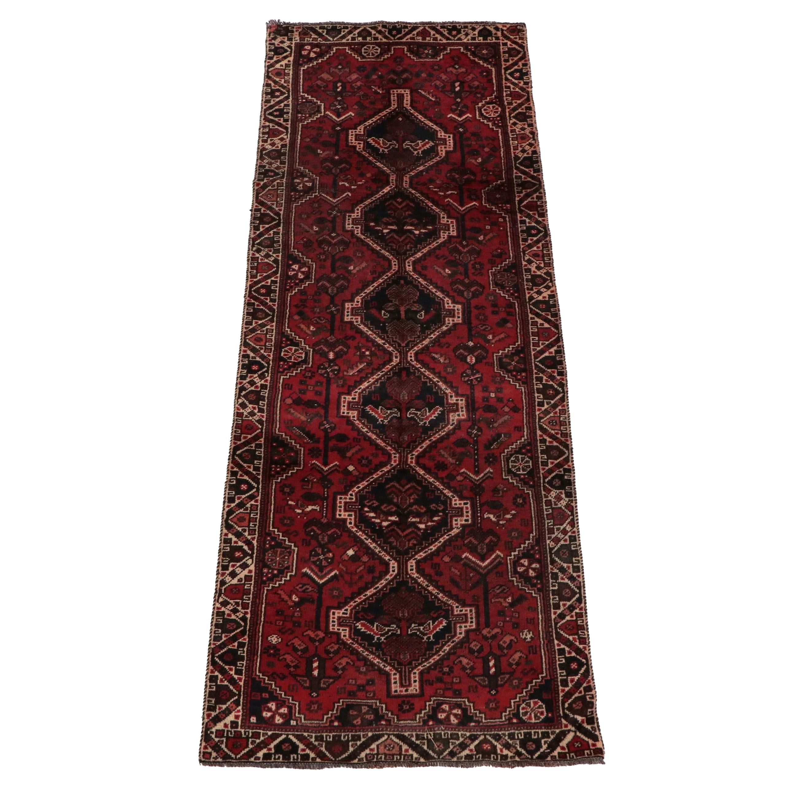 3'5 x 9'5 Hand-Knotted Persian Shiraz Long Rug