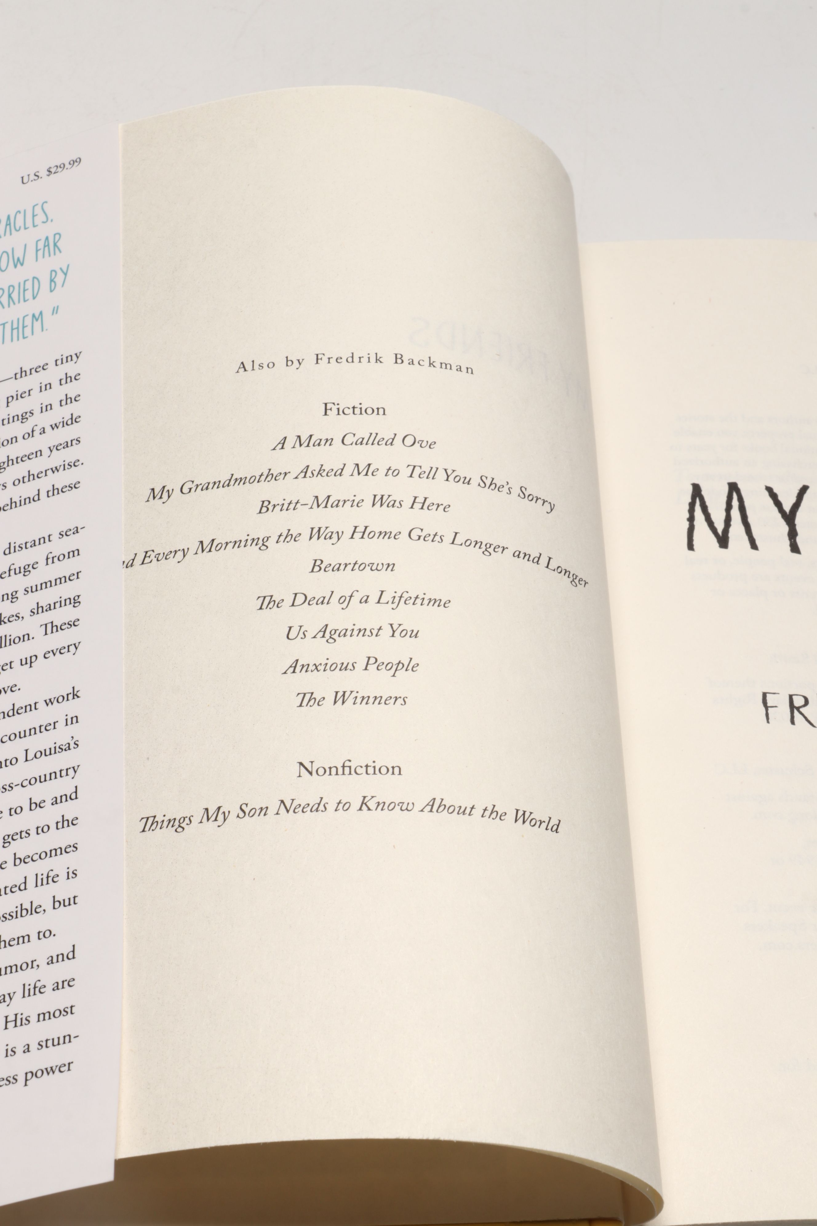 Signed "My Friends" by Fredrik Backman and "Met the End" by Holly Brians Ragusa