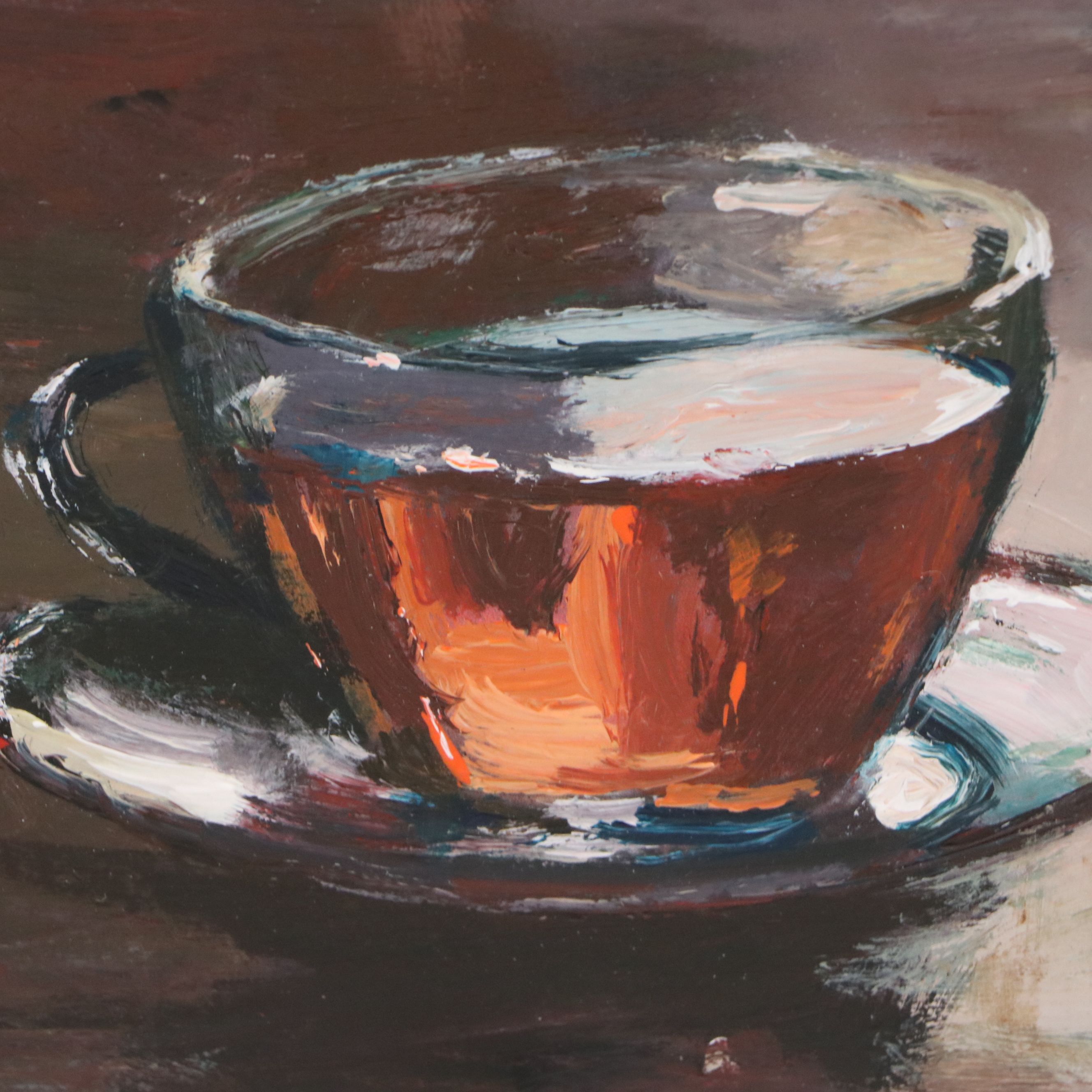 Adam Deda Oil Painting "Tea Time," 2026