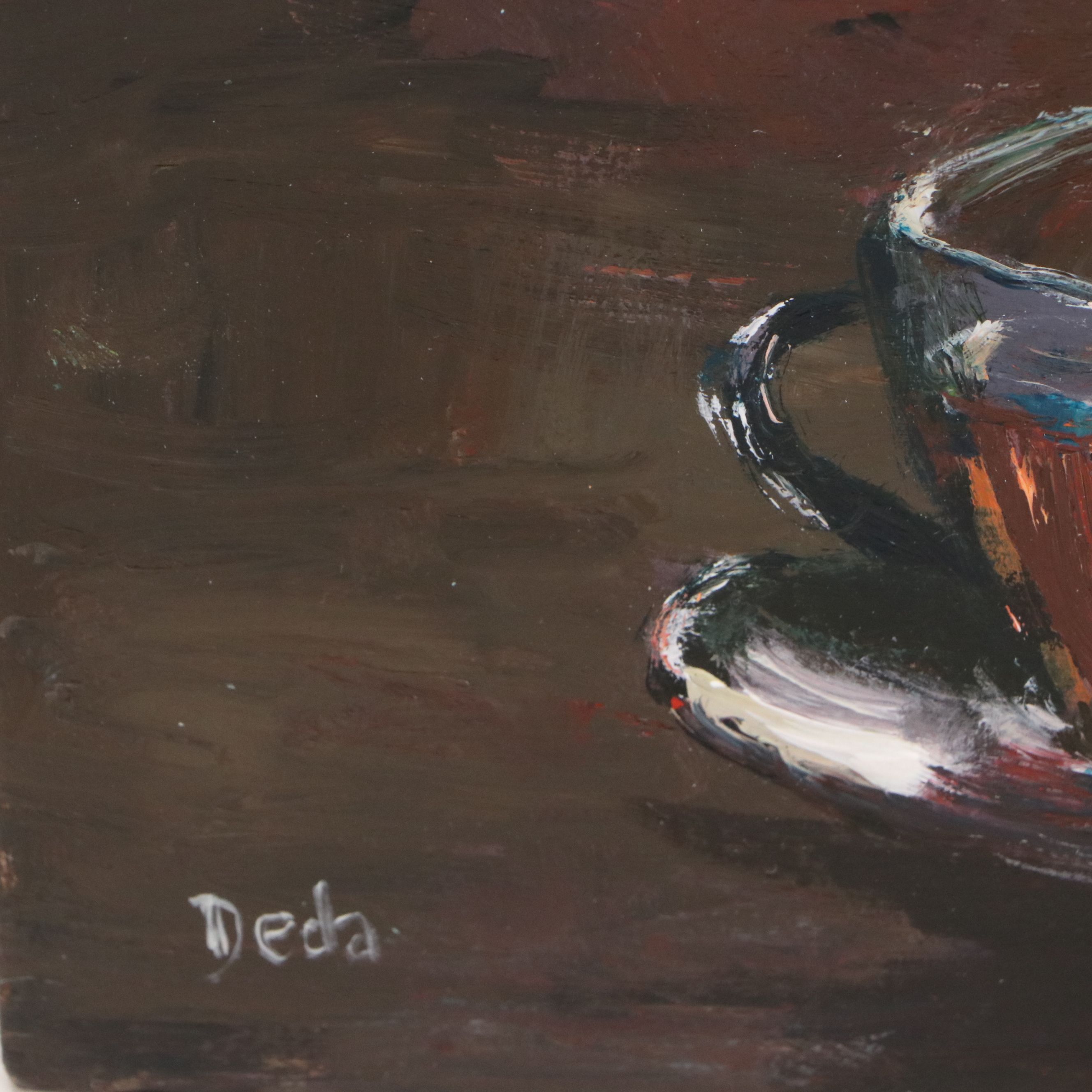 Adam Deda Oil Painting "Tea Time," 2026
