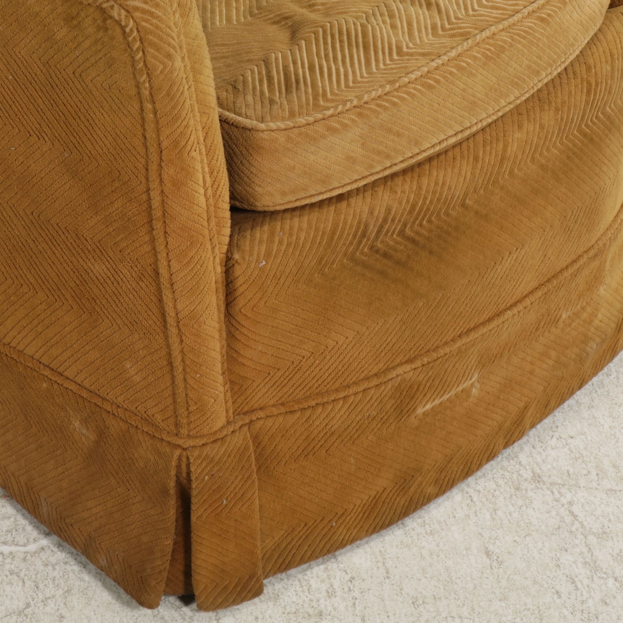 Mid Century Modern Upholstered Swivel Club Chair