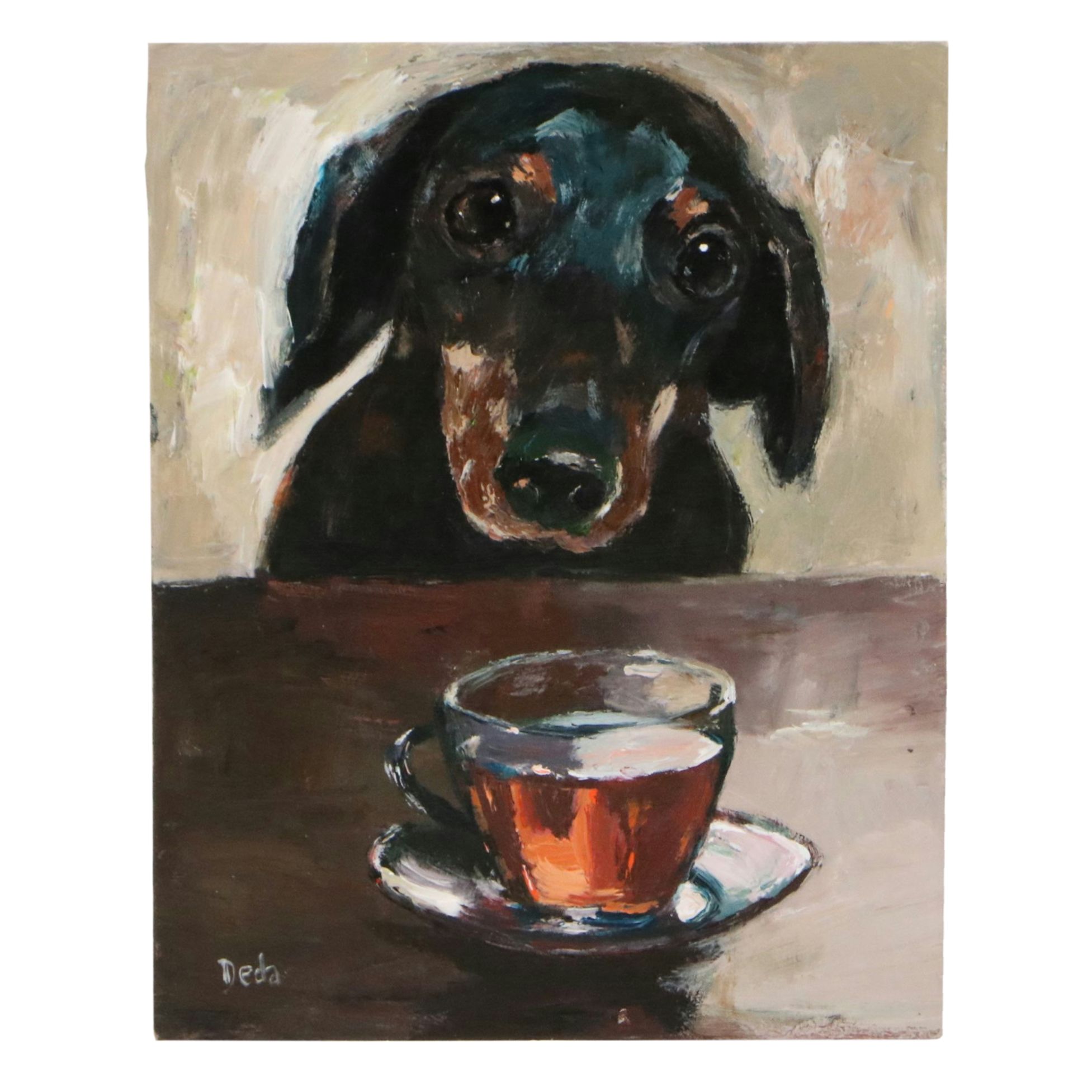 Adam Deda Oil Painting "Tea Time," 2026