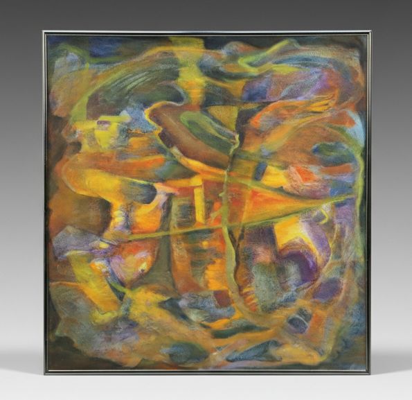 Ann Bowers Abstract Oil Painting, Late 20th Century