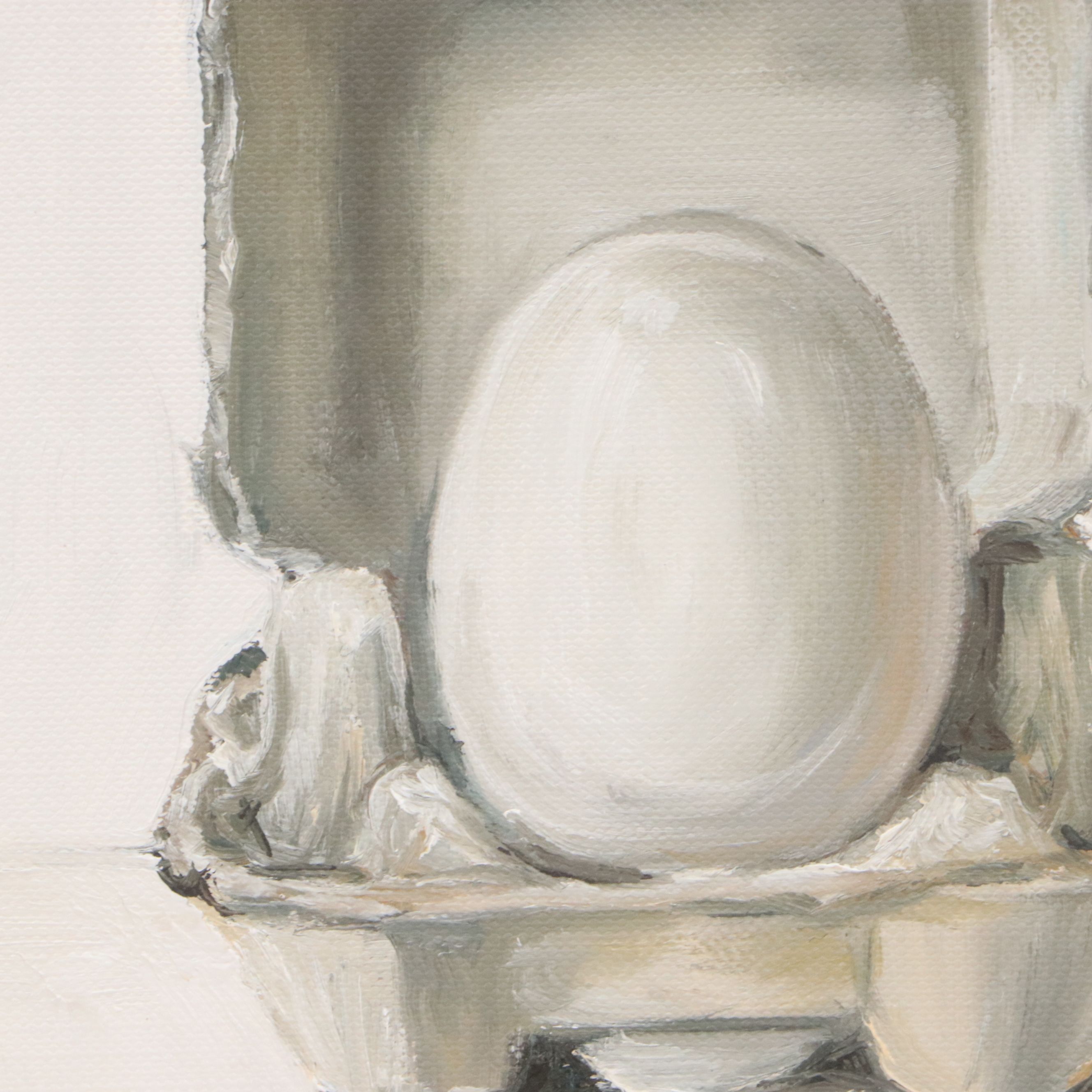 Inga Kovalenko Oil Painting of Egg in Egg Carton, 2025