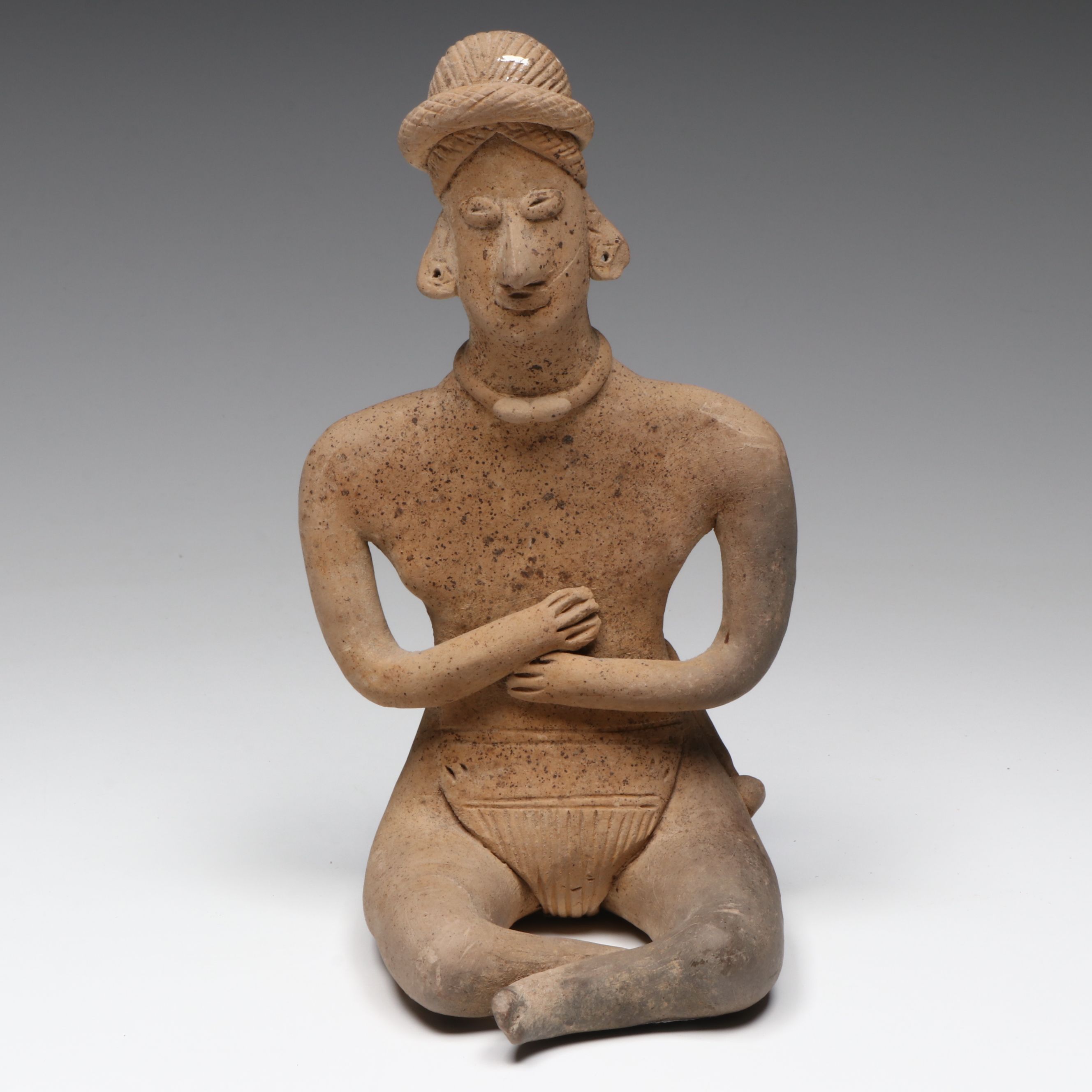 Colima Ceramic Seated Female Figure, 2nd Century BCE to 3rd Century CE
